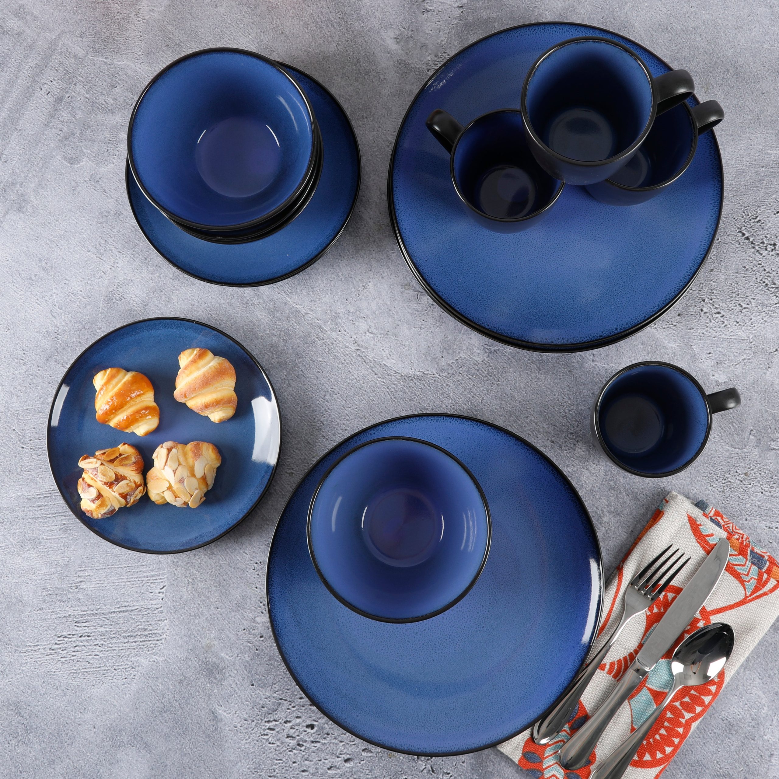 Gibson Elite Soho Lounge Round 16-Piece Reactive Stoneware Dinnerware Set - Image 2