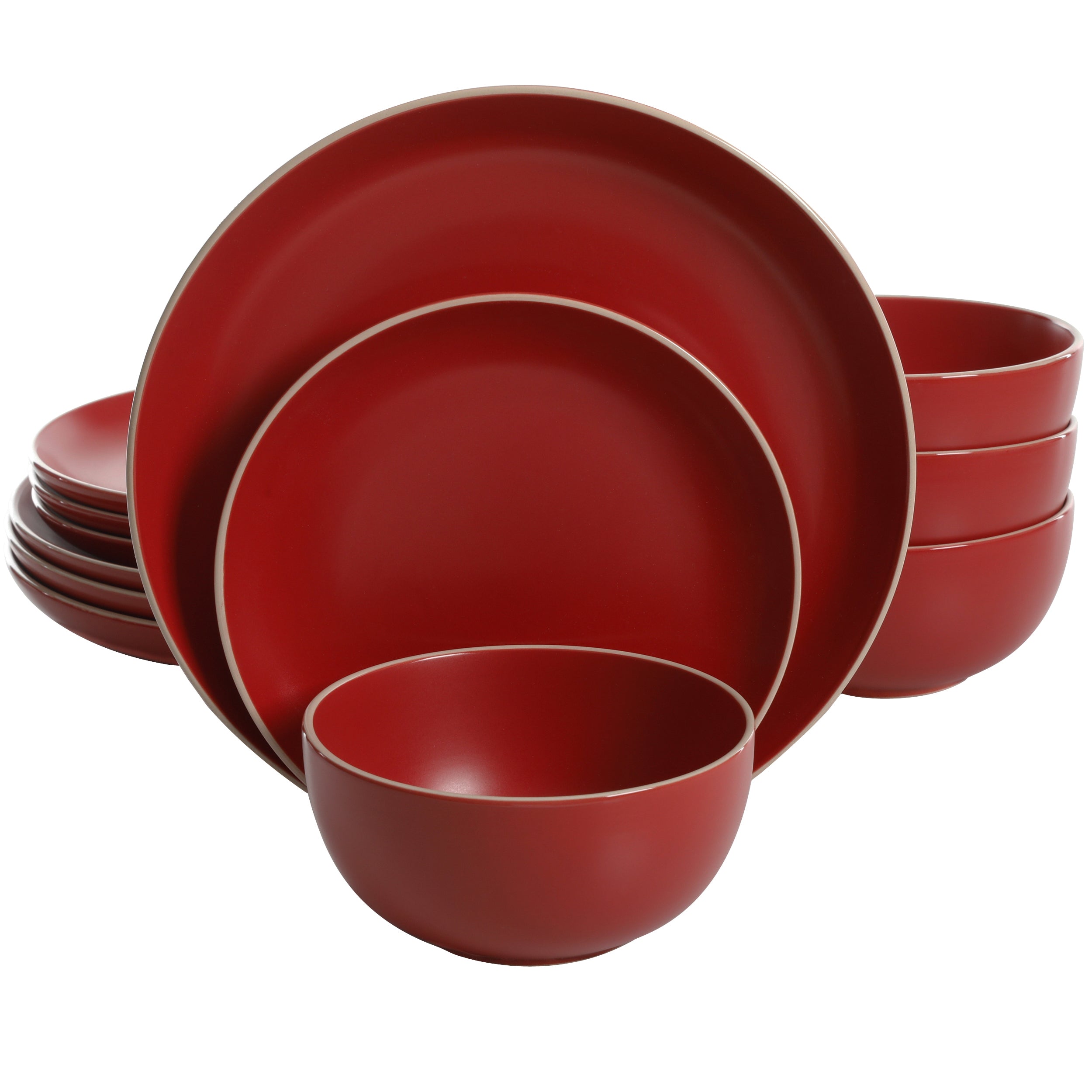 Gibson Home Rockaway 12-Piece Stoneware Dinnerware Set - Image 5