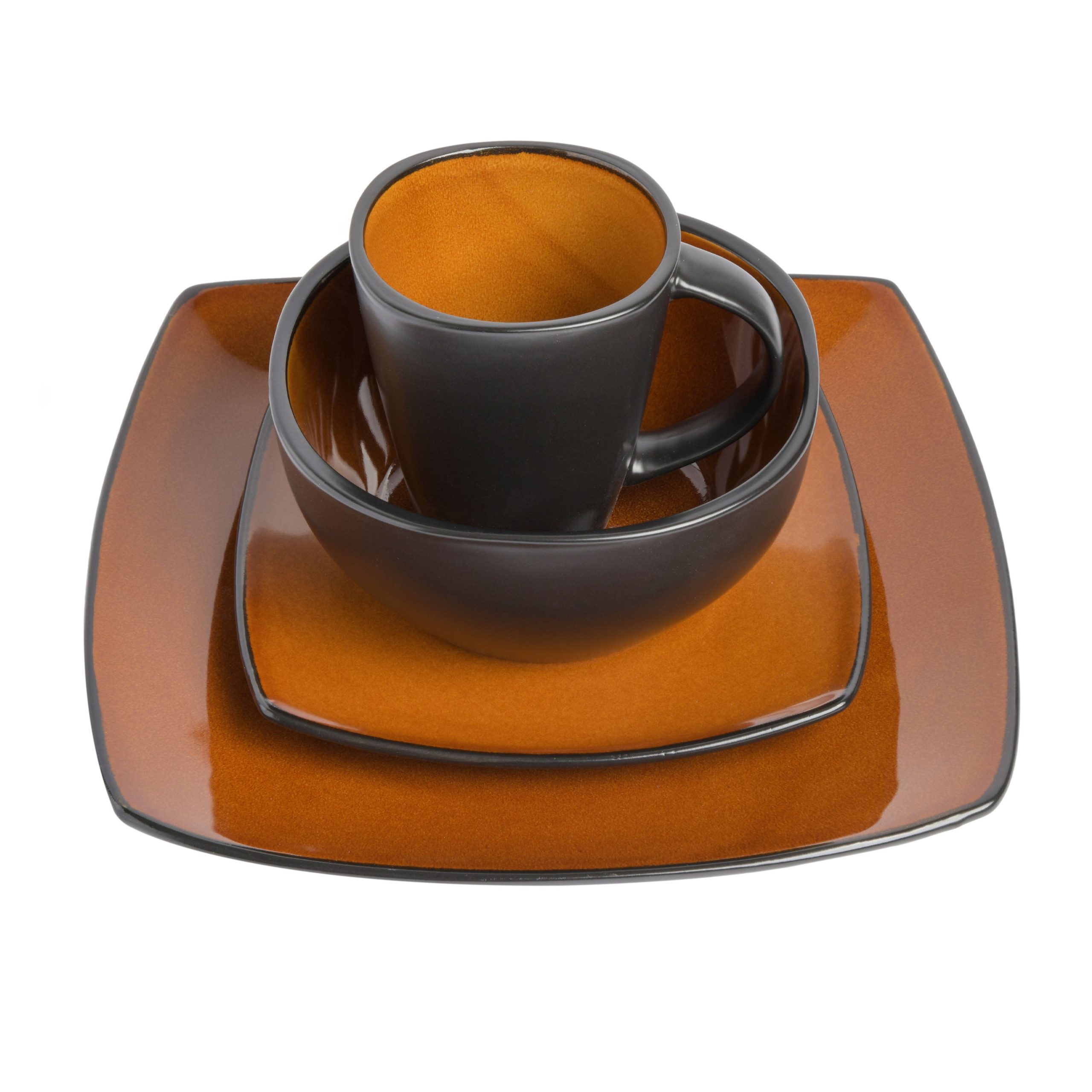Gibson Elite Soho Lounge Square 16-Piece Stoneware Dinnerware Set - Image 11
