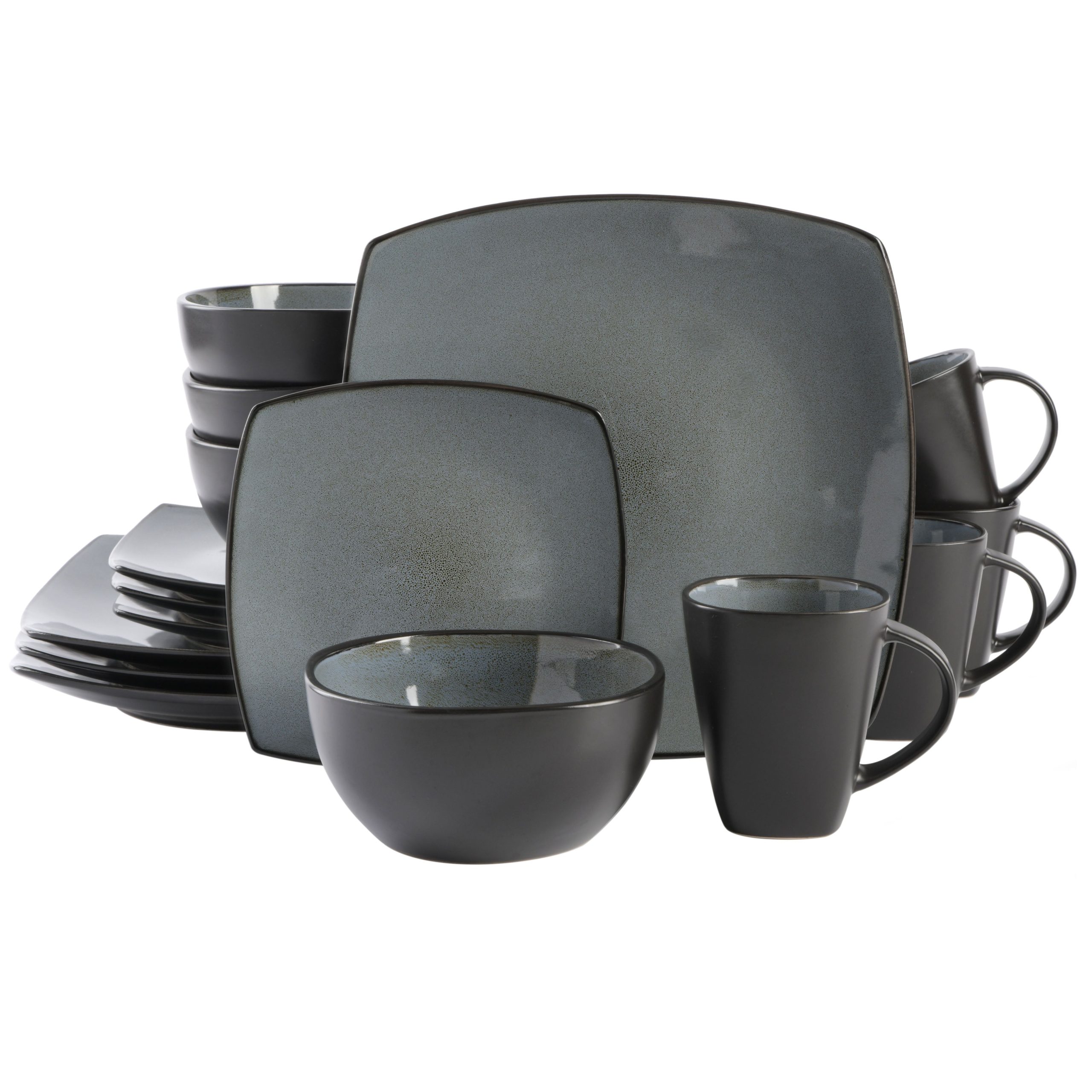 Gibson Elite Soho Lounge Square 16-Piece Stoneware Dinnerware Set - Image 12