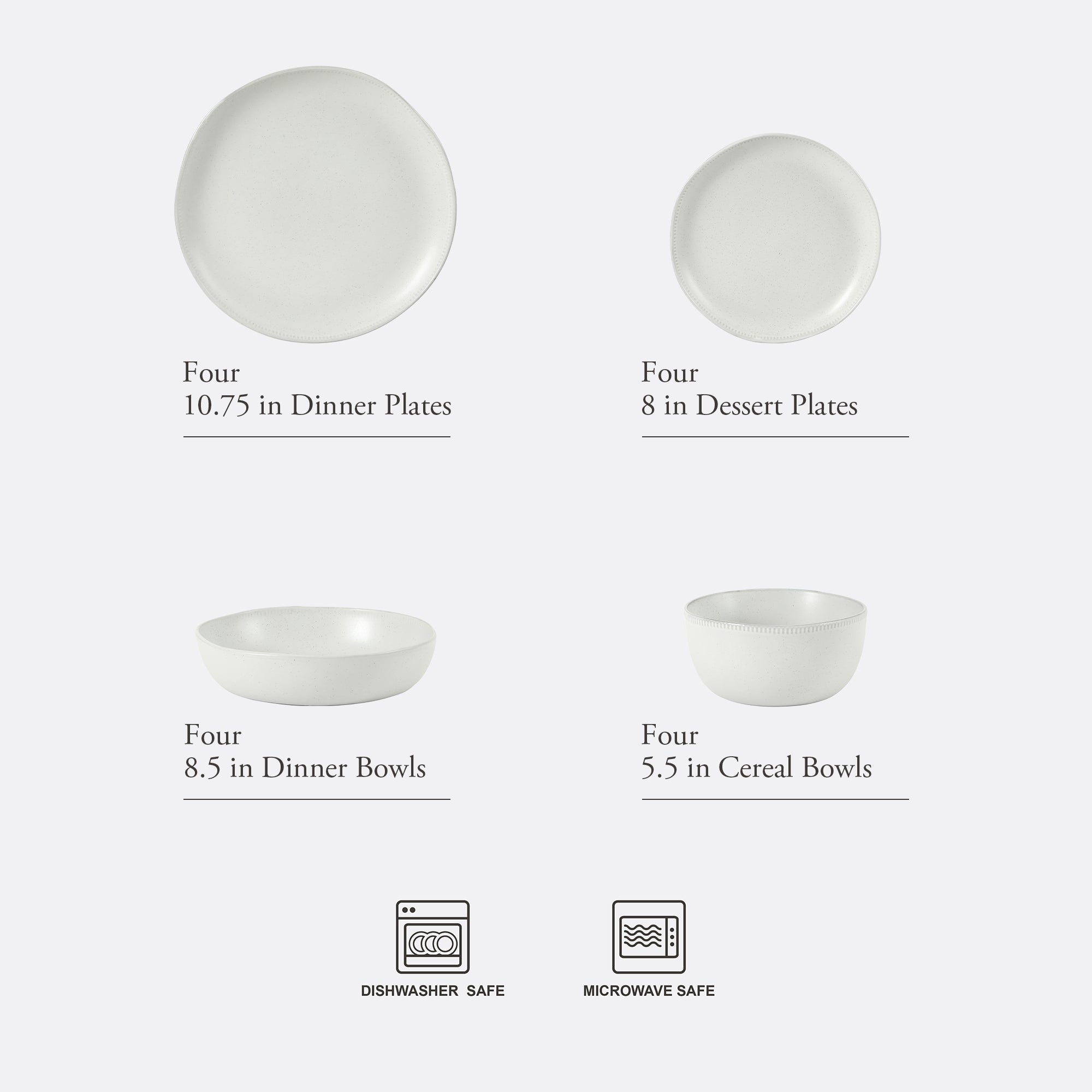 Gibson Elite Menlo Park 16-Piece Pottery Clay Stoneware Dinnerware Set – Reactive Glaze, Embossed Plates and Bowls W/ Pasta Bowl, Service for 4 – Microwave & Dishwasher Safe - Image 2