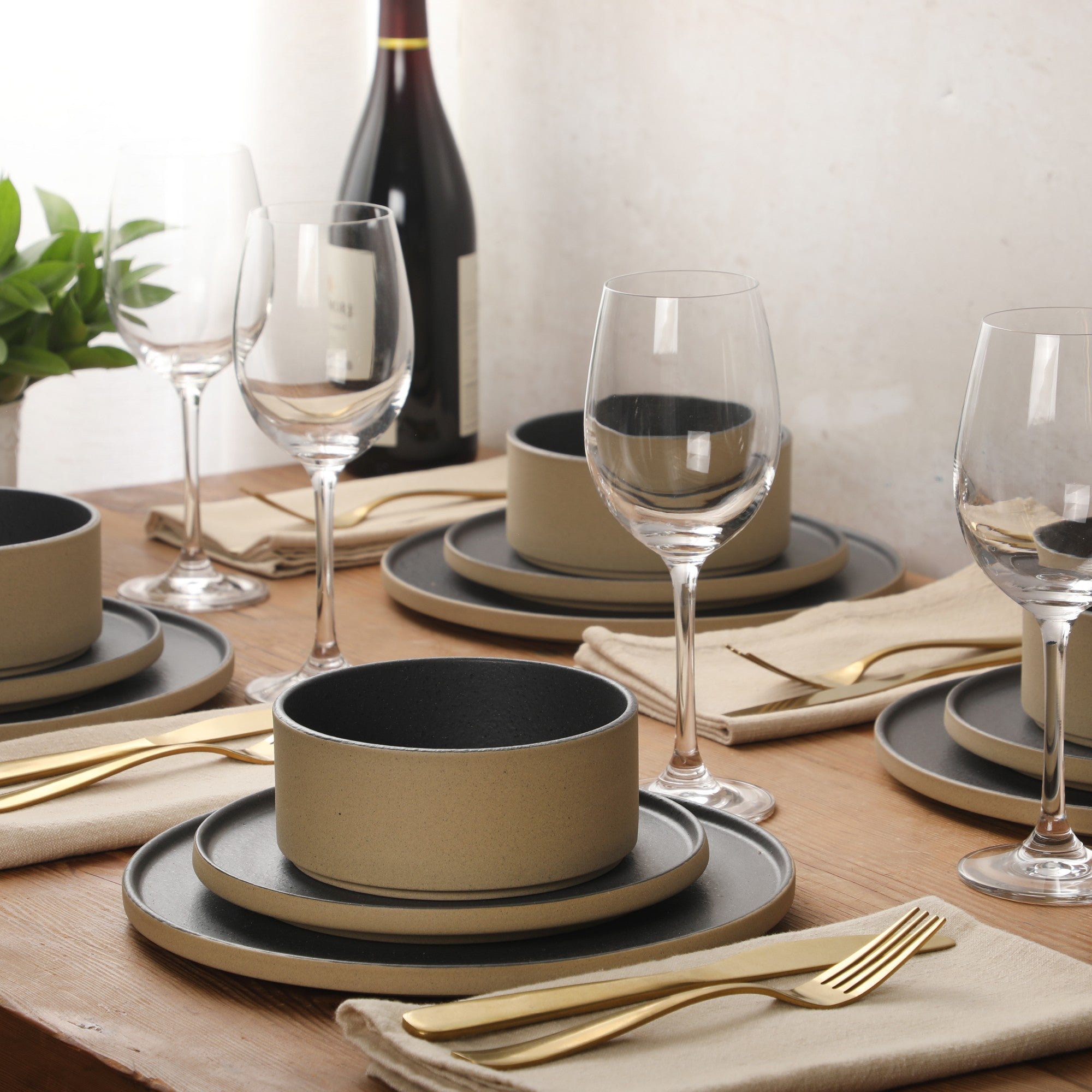 Gibson Elite Villa Amadora - Made in Portugal - 12 Piece Dinnerware Set for 4, Stoneware Plates and Bowls Sets,Dinner Plates, Salad Plates, Cereal Bowls - Image 6