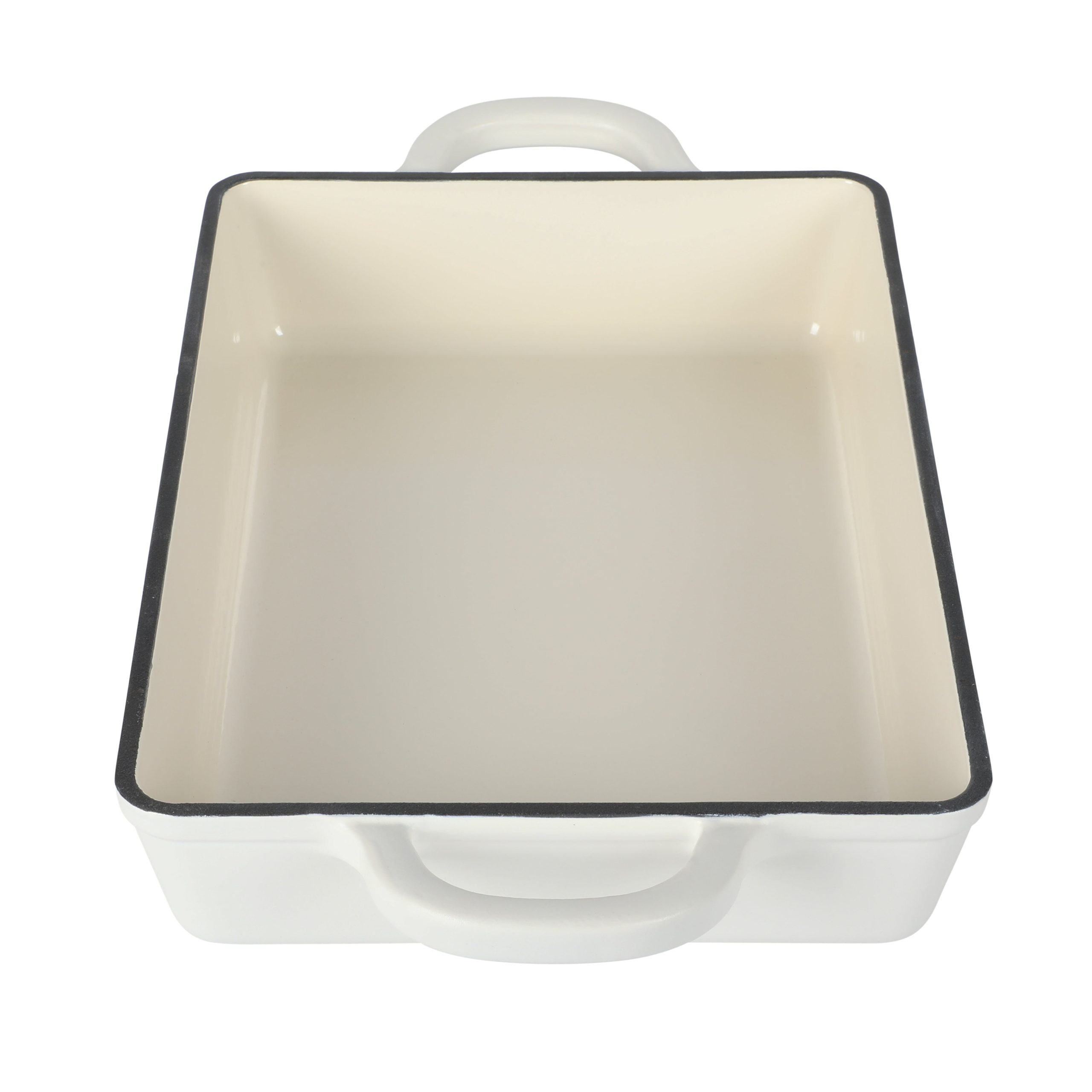 Crock-Pot Artisan 13" Enameled Cast Iron Lasagna Pan, Matte Linen White - Image 4