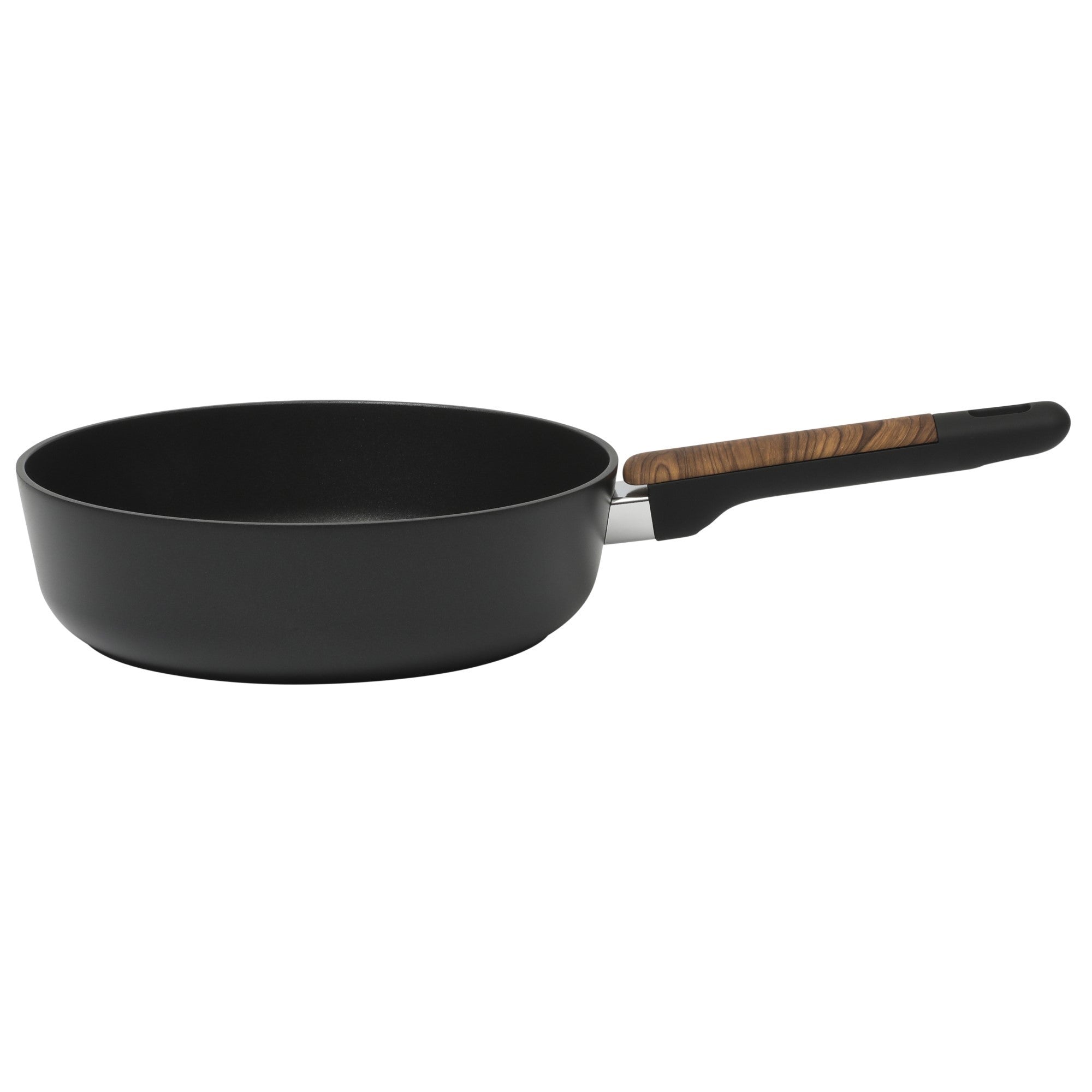 Oster Platinum Oxburg 14 Piece Forged Aluminum PFA Free Non-toxic Premium Ceramic Non Stick Interior Cookware & Kitchen Tools Set - Black W. Wood Handles - Image 3
