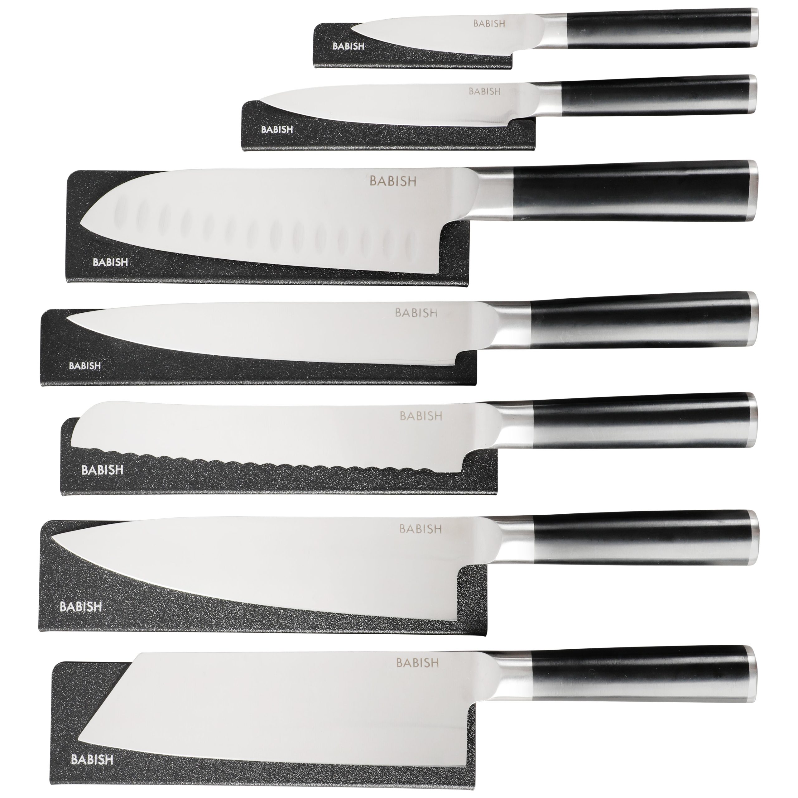 Babish High-Carbon 1.4116 German Steel 14 Piece Full Tang Forged Knife Set W/ Sheaths