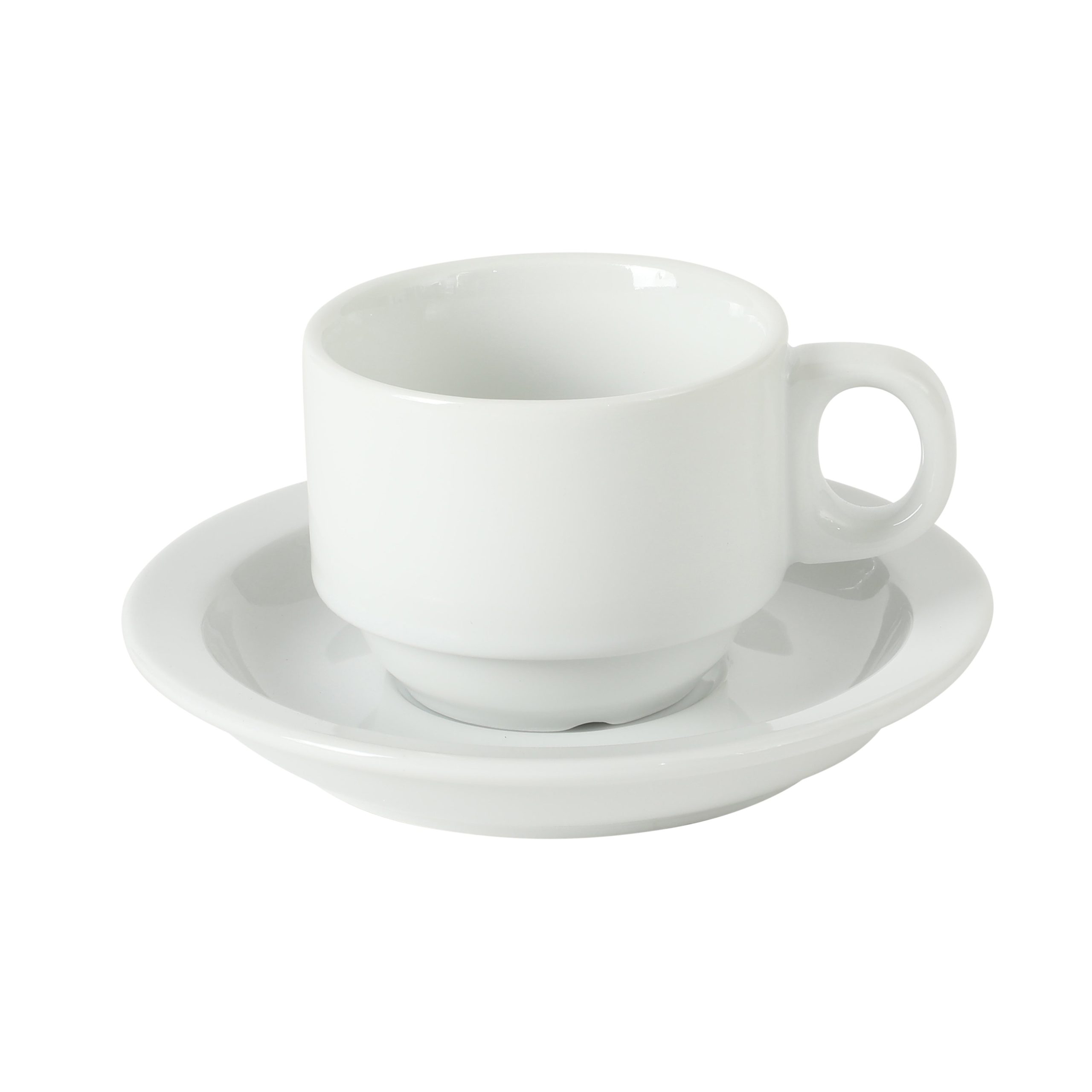 Gibson Home Gracious Dining 3-Ounce Espresso Cups Set of 4, Small Stackable Coffee Cups with 4 Saucers, Metal Stand, Ceramic Demitasse Mugs, Espresso Accessories for Machine - Image 5
