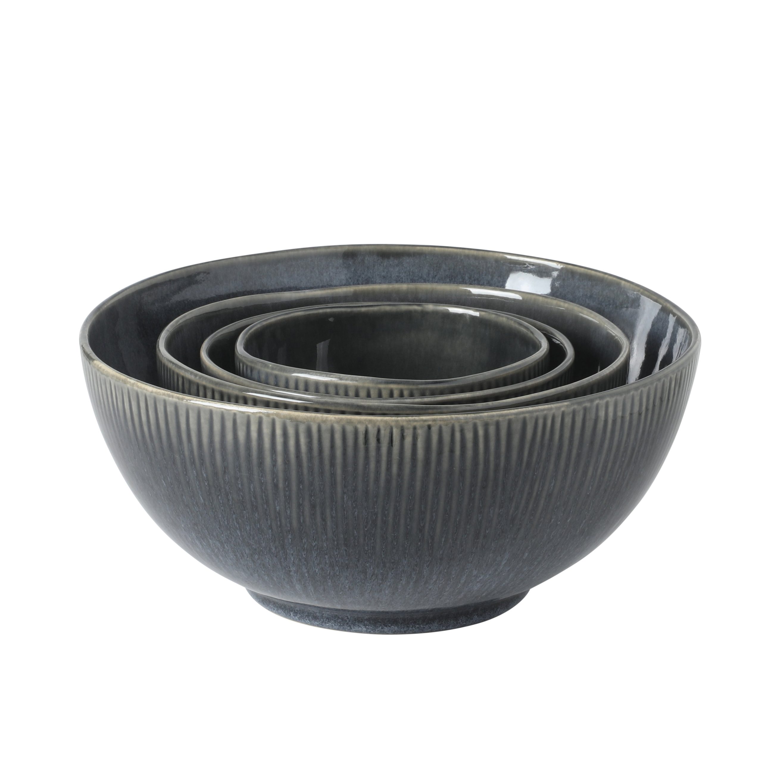 Gibson Elite Sandy Pines 4 Piece Nesting Bowl Set, 4”, 5.5”, 7” & 9” Round Stoneware Bowls, Reactive Glaze Finish, Mixing, Prep & Serving Bowls, Microwave & Dishwasher Safe - Image 6