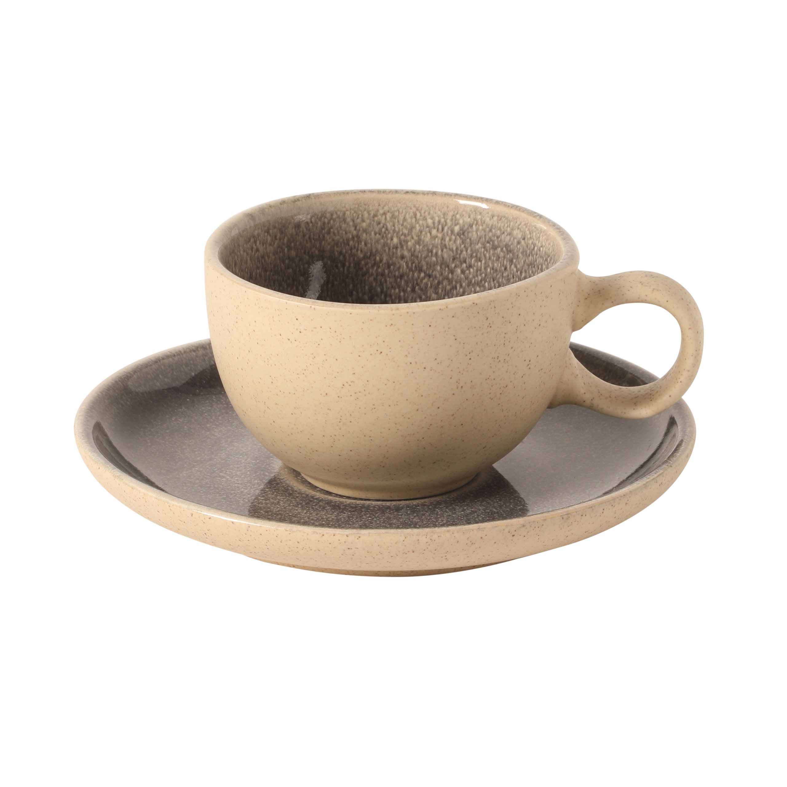 Gibson Elite Manila Bay 8-Piece Stoneware 5 oz Cup and Saucer Set, Reactive Glaze Espresso & Coffee Cups with Saucers, Assorted Colors - Image 6