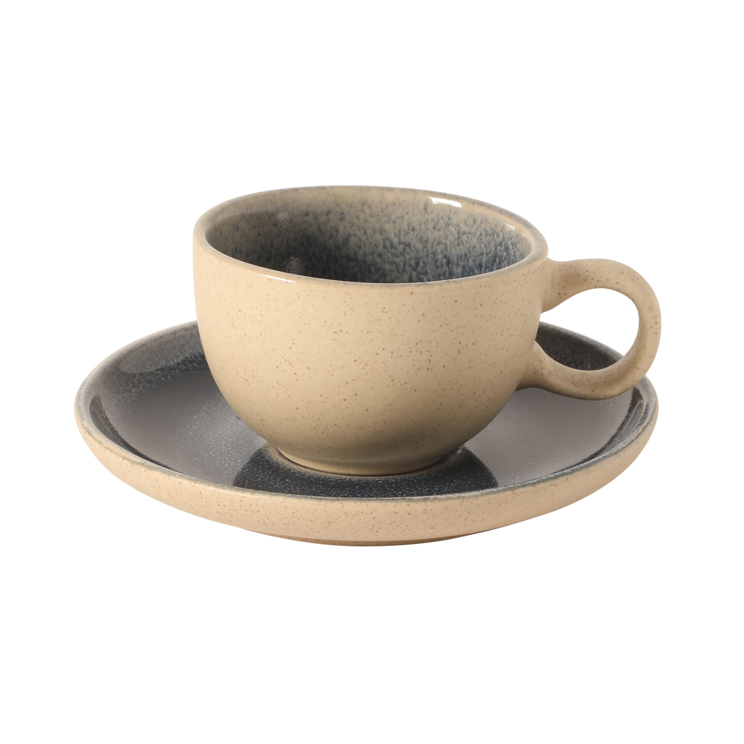Gibson Elite Manila Bay 8-Piece Stoneware 5 oz Cup and Saucer Set, Reactive Glaze Espresso & Coffee Cups with Saucers, Assorted Colors - Image 7