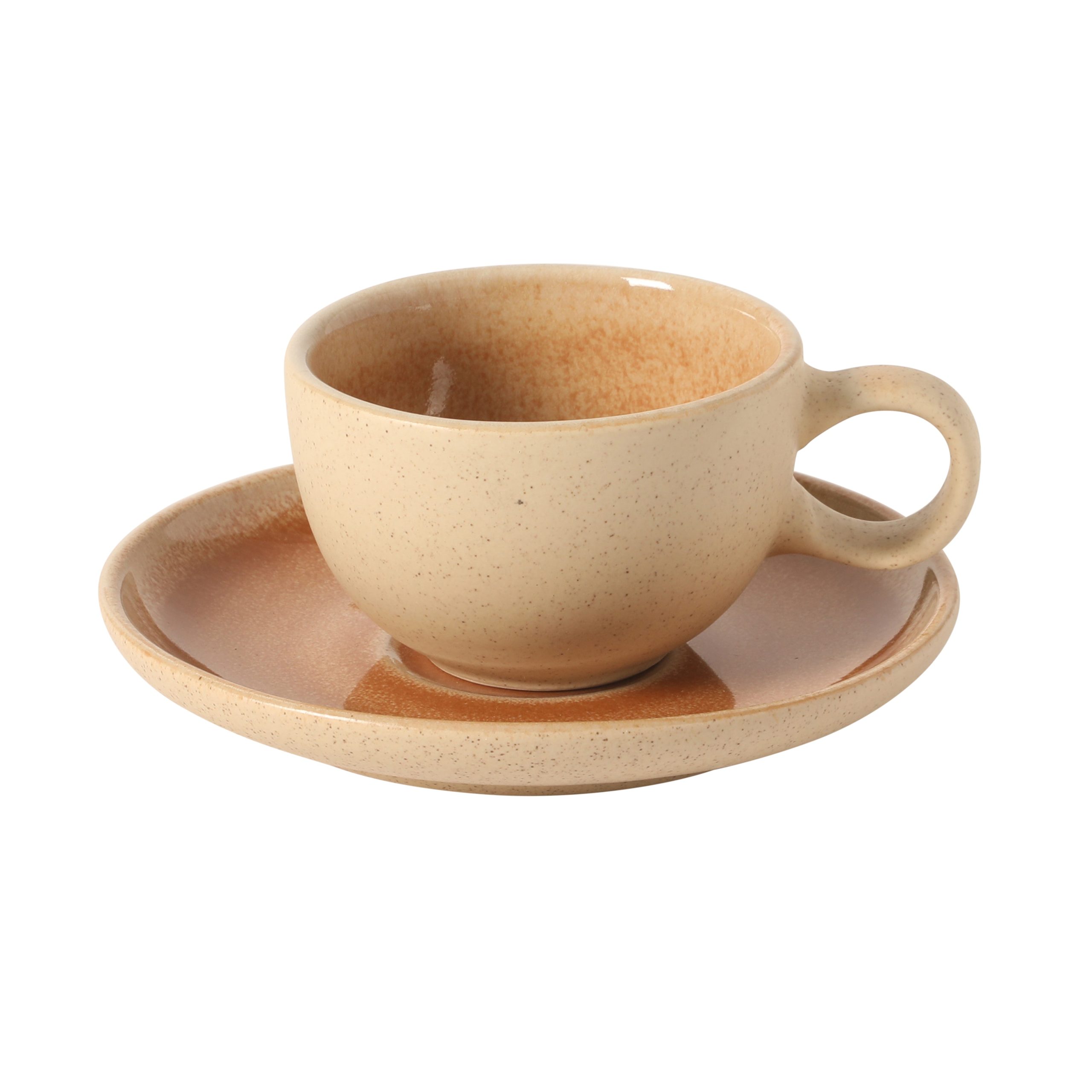 Gibson Elite Manila Bay 8-Piece Stoneware 5 oz Cup and Saucer Set, Reactive Glaze Espresso & Coffee Cups with Saucers, Assorted Colors - Image 8