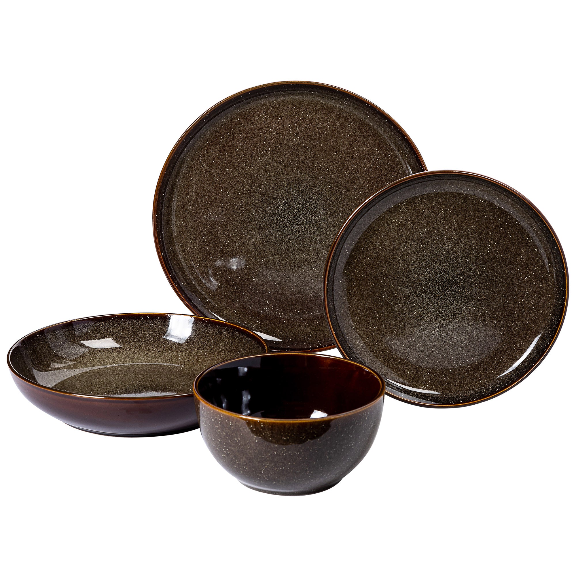 Gibson Elite Edwina 16-Piece Double Bowl Stoneware Dinnerware Set - Image 5