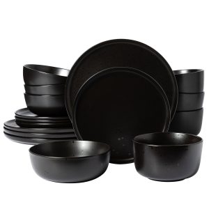 Gibson Elite James Street 16-Piece Reactive Stoneware Double Bowl Dinnerware Set