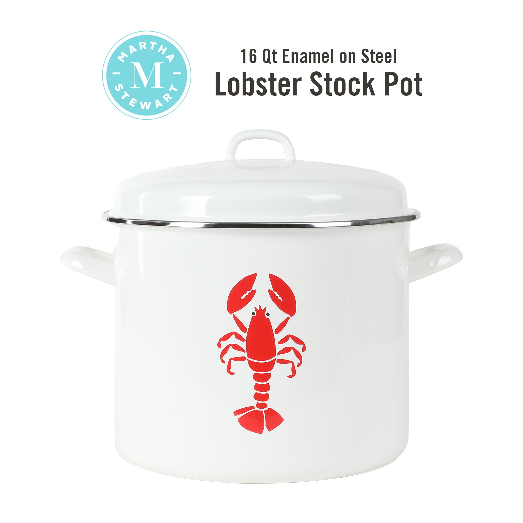 Martha Stewart Thayer 16-Quart Enamel on Steel Lobster Stock Pot - Image 3