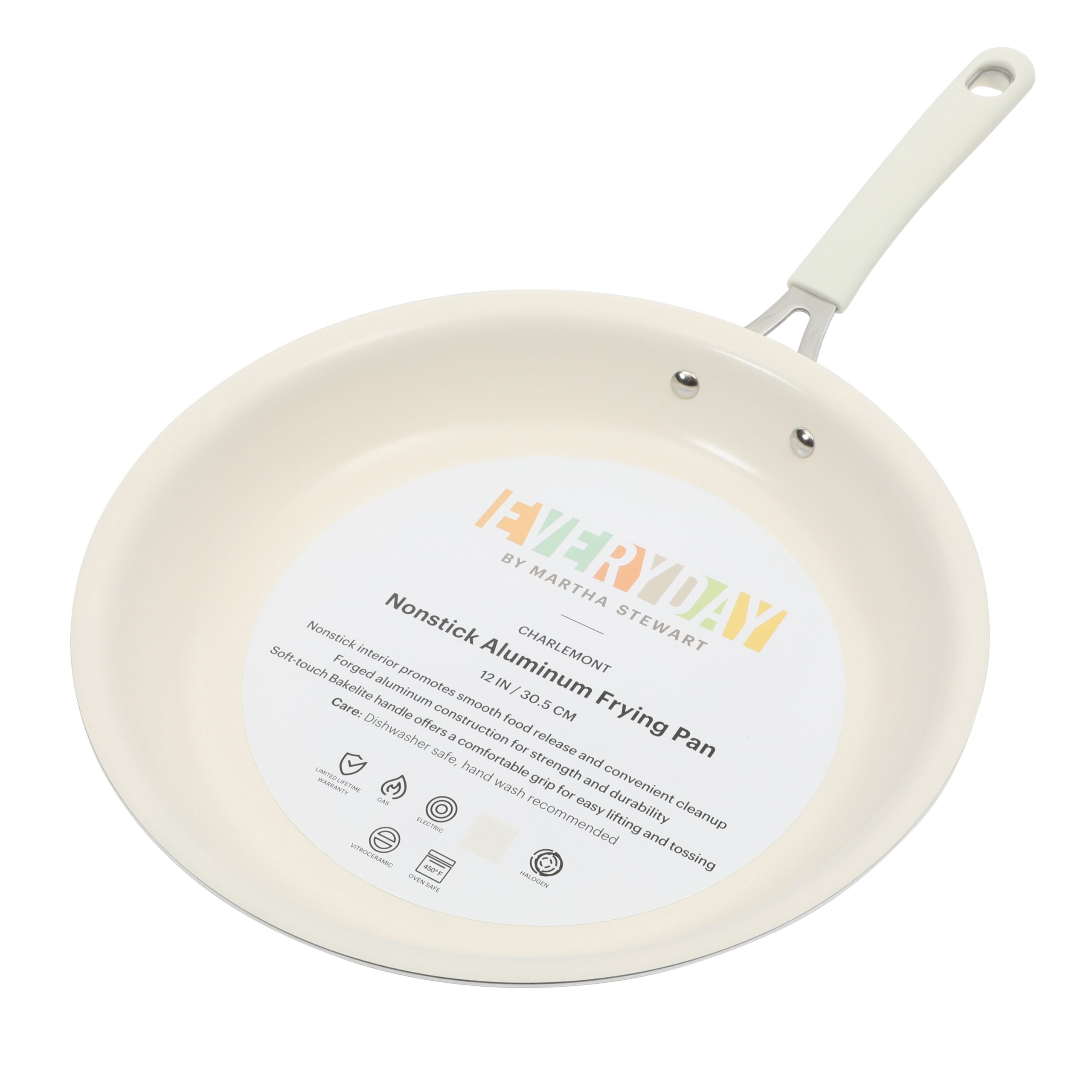 Martha Stewart Everyday Charlemont 12-Inch Linen Aluminum Fry Pan - Image 5