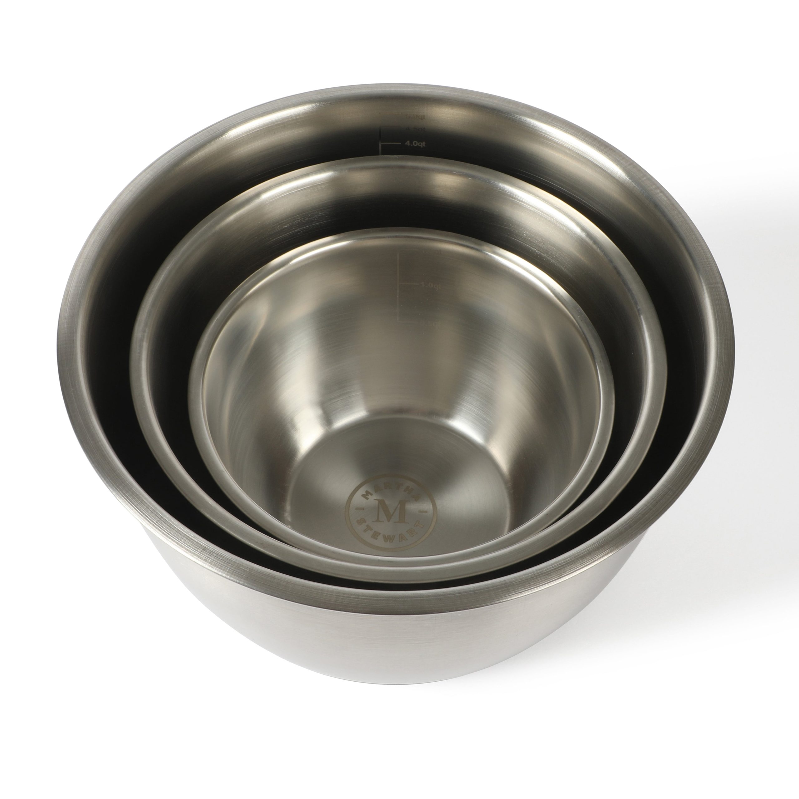 Martha Stewart Rhinewell 6-Piece Mirror Polish Stainless Steel Mixing Bowls w/ Lid and Non-Slip Base - Image 5
