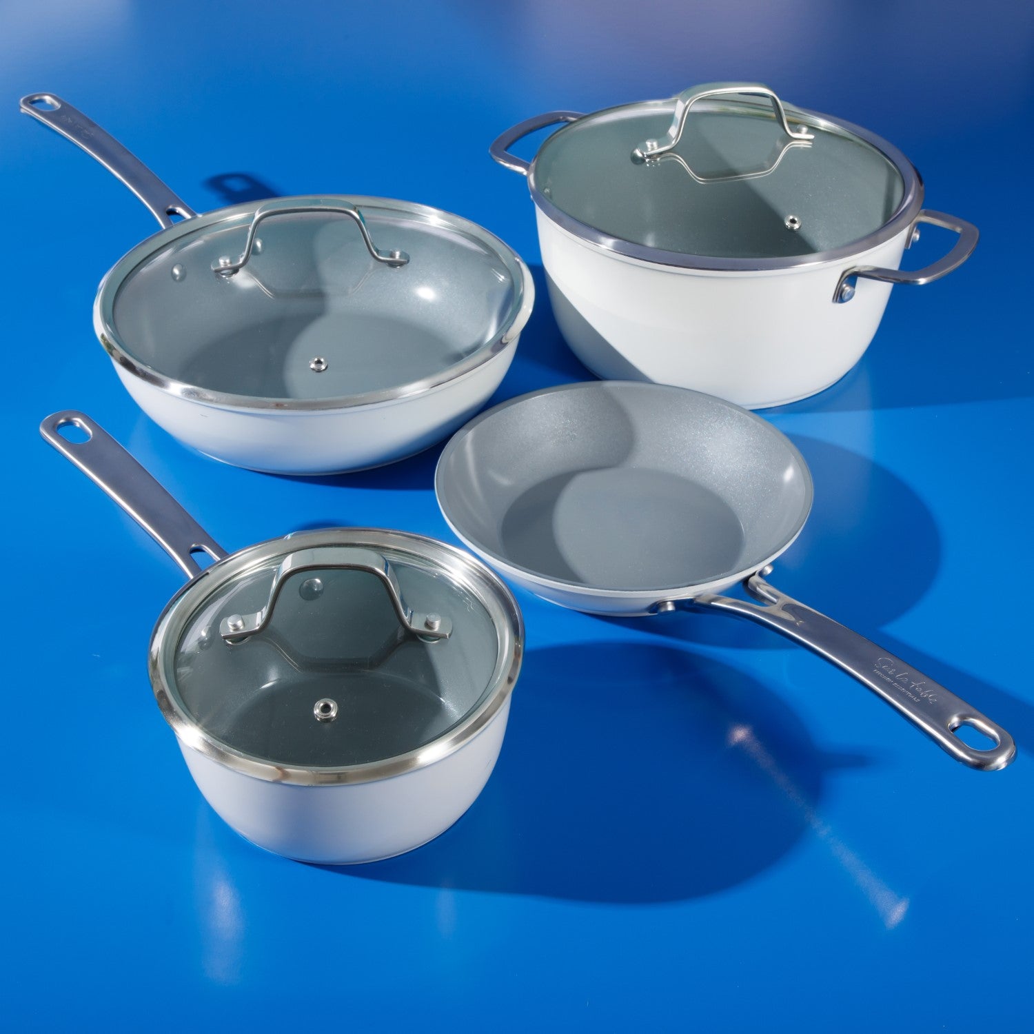 Sur La Table Kitchen Essentials 10-Piece PFA Free Titanium Ceramic Nonstick Interior Forged Aluminum Cookware Pots and Pans Set - Induction Compatible - Image 6
