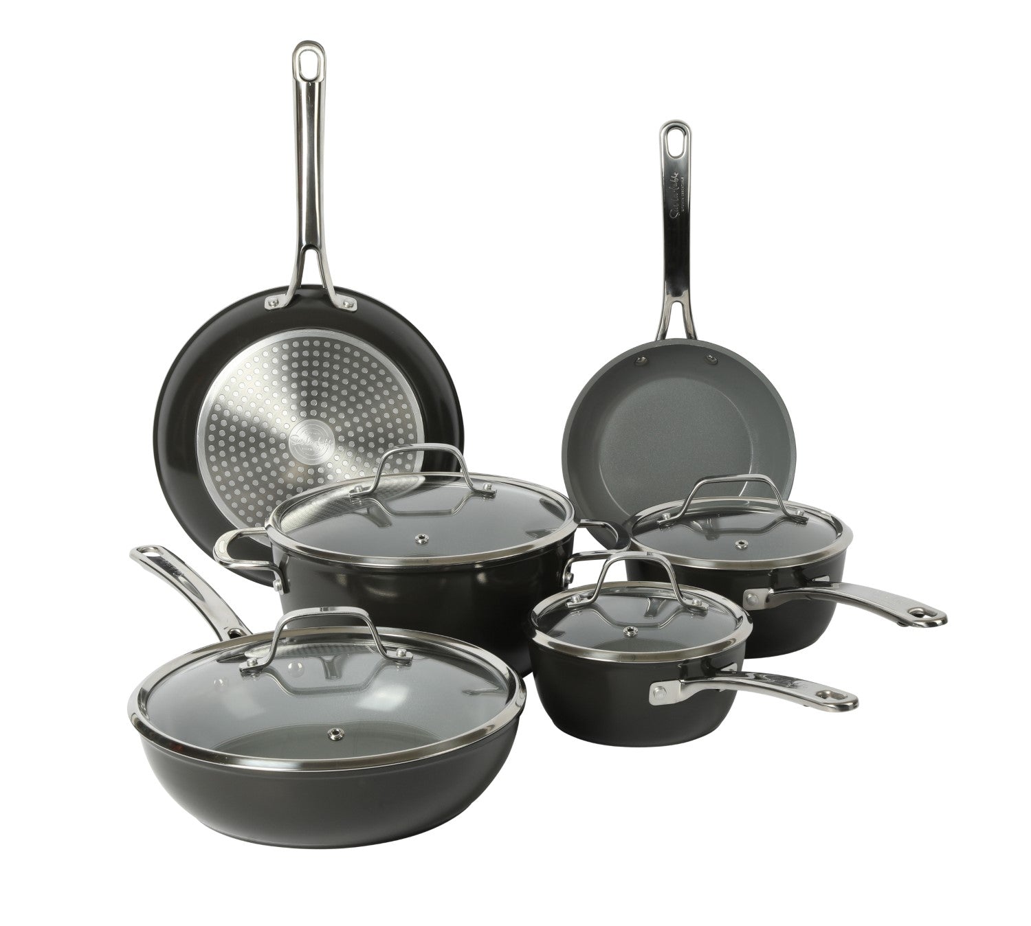 Sur La Table Kitchen Essentials 10-Piece PFA Free Titanium Ceramic Nonstick Interior Forged Aluminum Cookware Pots and Pans Set - Induction Compatible - Image 7