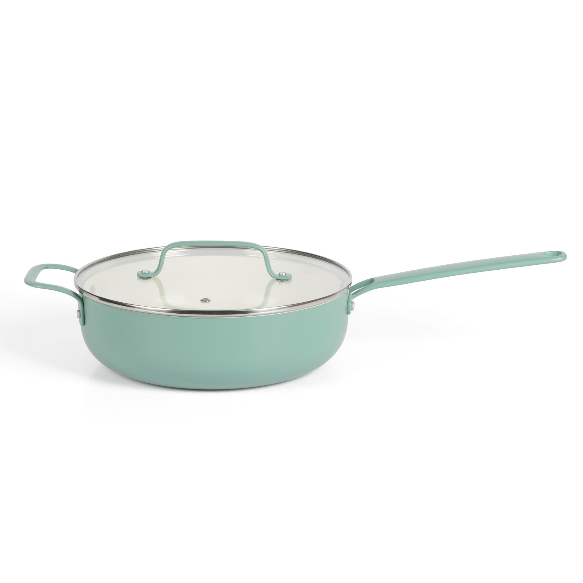 Martha Stewart Emmeline Premium Nonstick PFA Free Ceramic Interior 12 Piece Heavy Gauge Enamel Aluminum Pots and Pans Cookware Set - Image 6