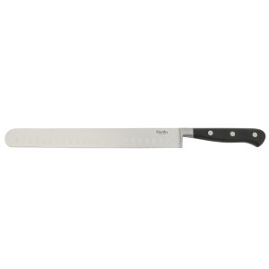 Martha Stewart Carverton 10" Hollow Edge Slicer Knife, High Carbon Stainless Steel Kitchen Knive W/ Black Triple Rivet Handle