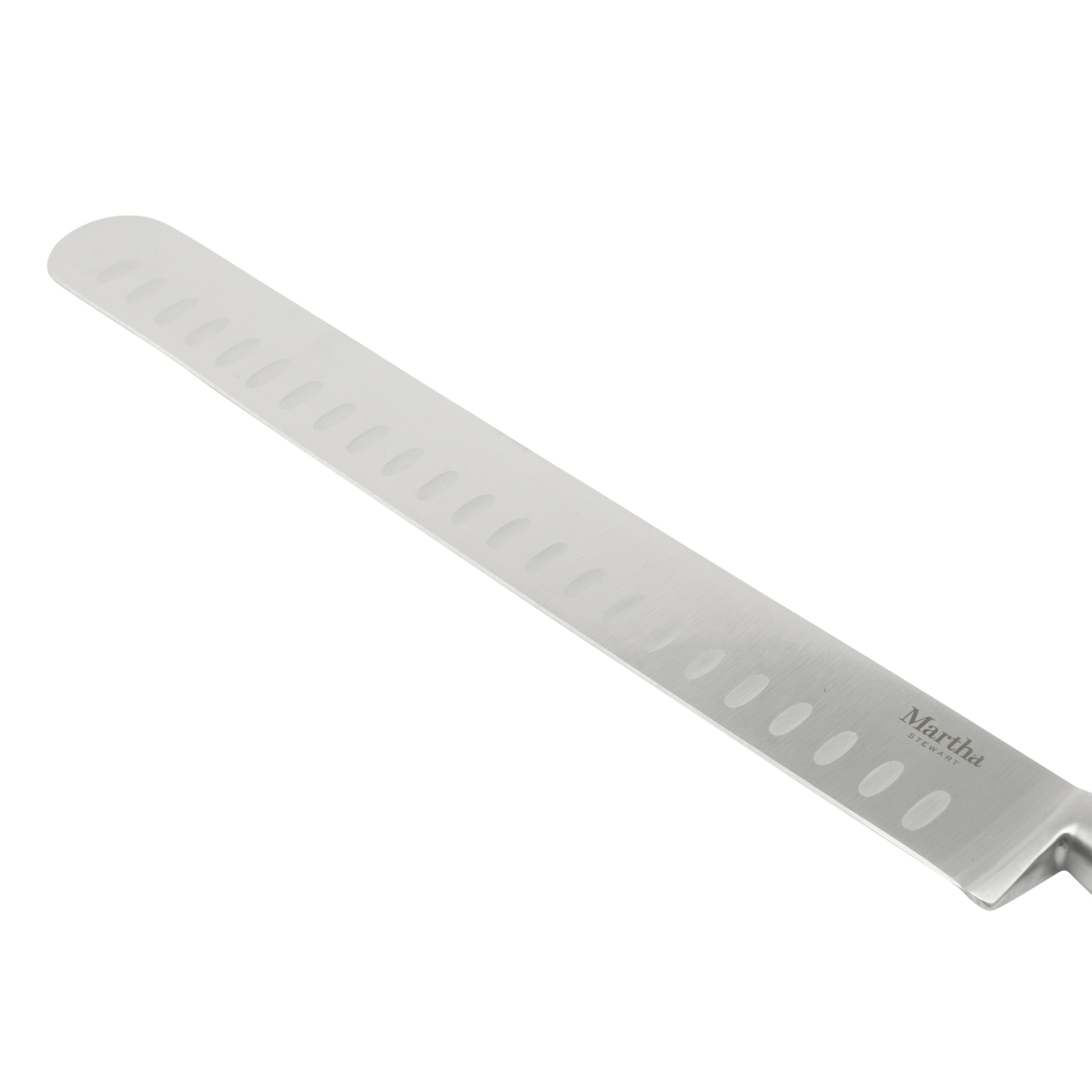 Martha Stewart Carverton 10" Hollow Edge Slicer Knife, High Carbon Stainless Steel Kitchen Knive W/ Black Triple Rivet Handle - Image 3