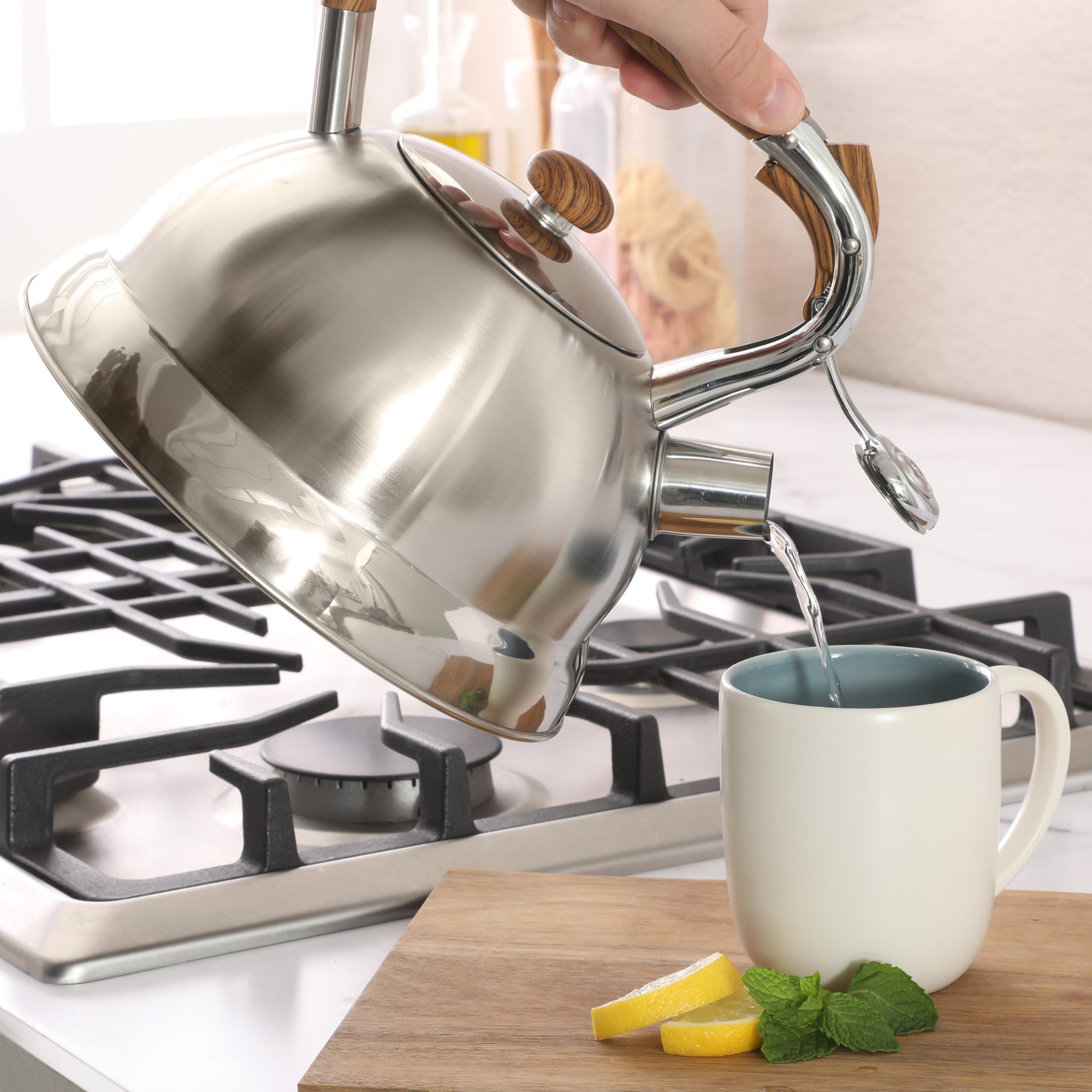 Mr. Coffee Woodmont 2-Quart Stainless Steel Tea Kettle w/ Wood Handle - Image 7