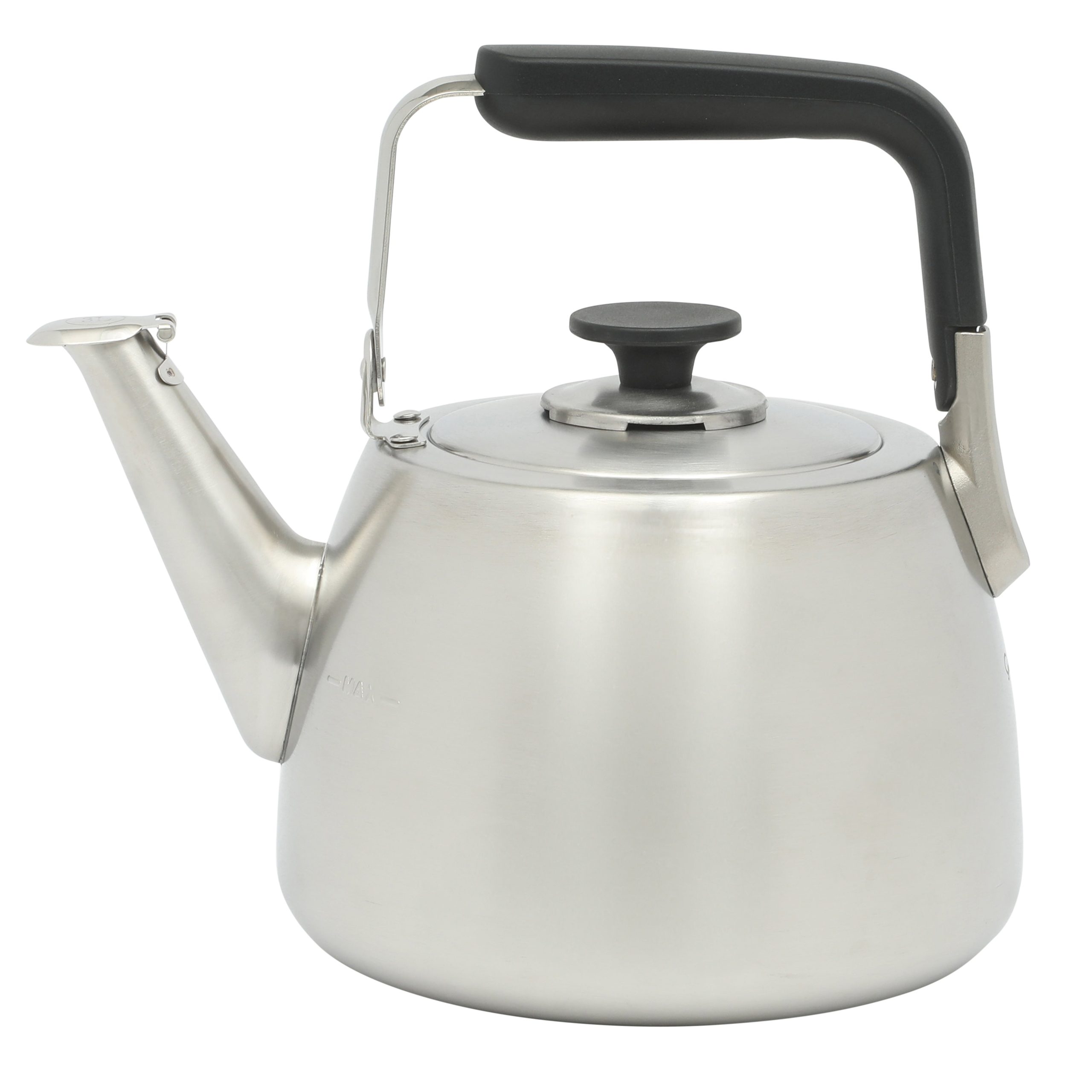 Sur La Table Kitchen Essential Large 2 QT Heavy Gauge Stainless Steel Whistling Tea Kettle