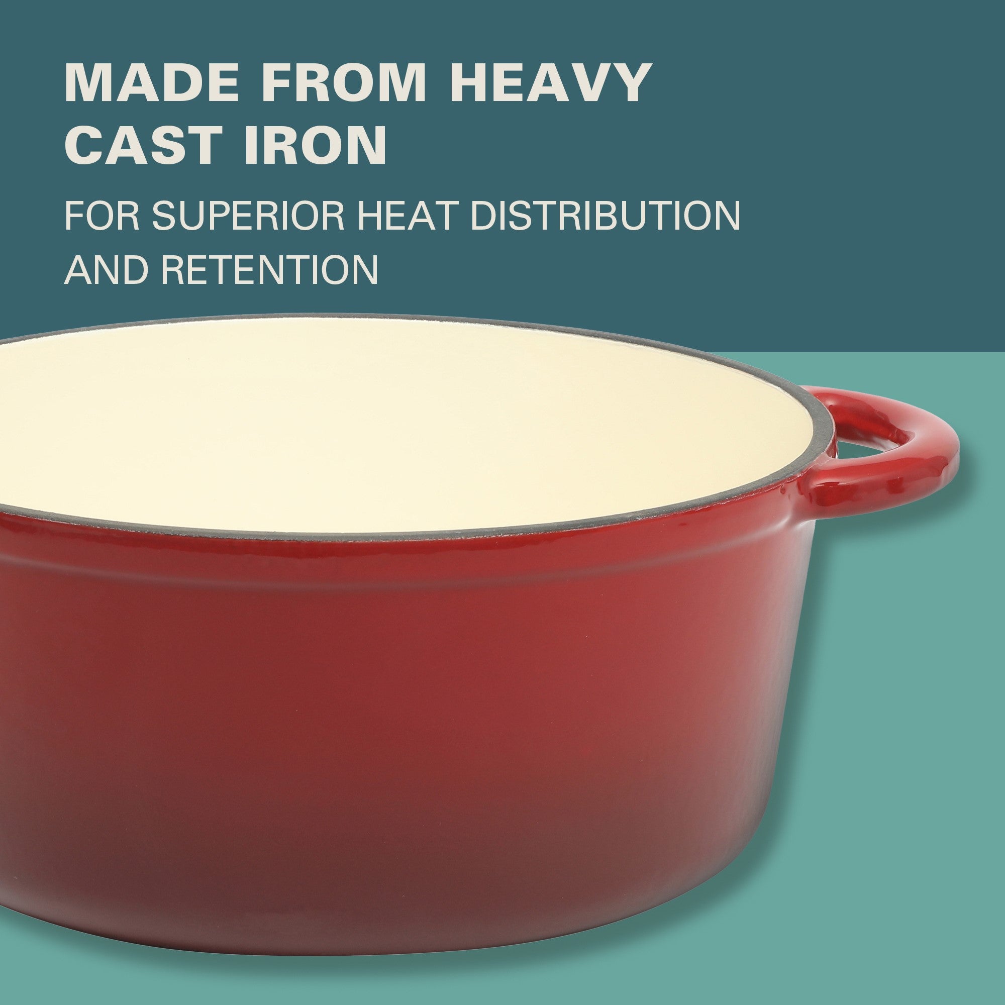 Gibson Home Addlestone 5 Quart Enameled Cast Iron Dutch Oven - Image 3