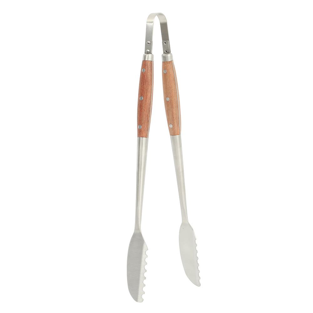 Sur La Table Kitchen Essentials Family Cookout Heavy Duty Stainless Steel Grilling Tool Set W/ Wooden Handles, Tongs, Slotted Turner, and Fork Set - Image 4