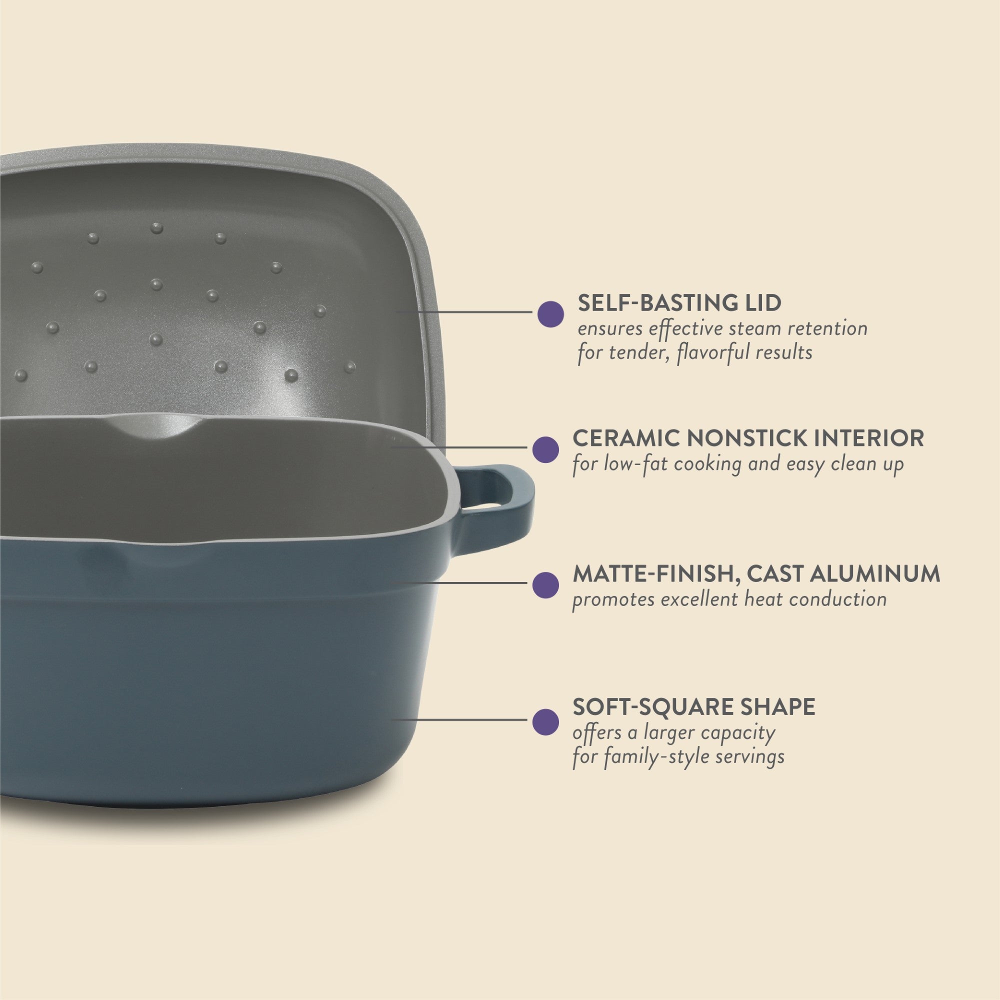 Crock-Pot Northvale Cast Aluminum Lightweight Durable 5.2 Quart Heavy Duty Dutch Oven Pot With Lid, Oven Safe, Dual Handles - Image 3