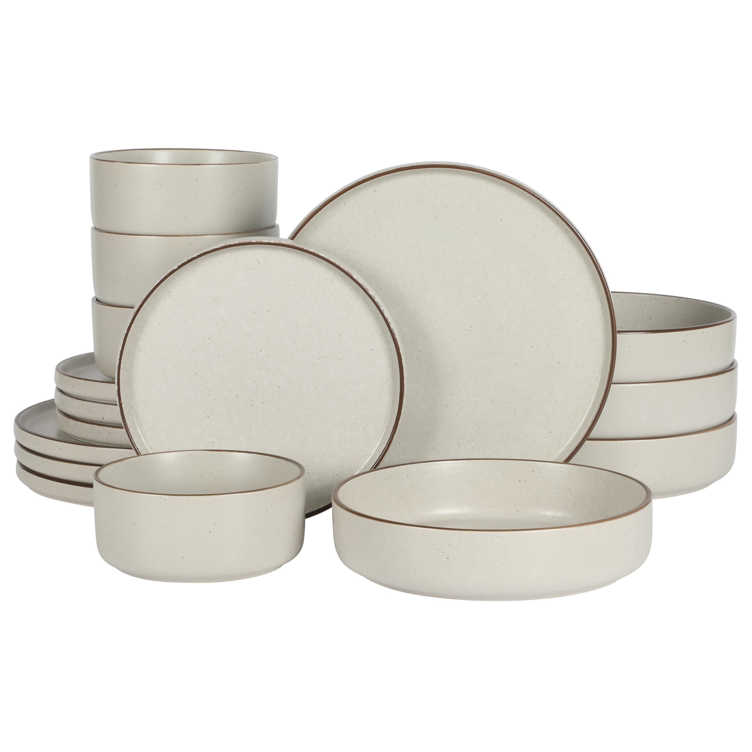Gibson Elite Gelston Stoneware Matte Reactive Glaze 16 Piece (Service for 4) Plates and Bowl Dinnerware Set