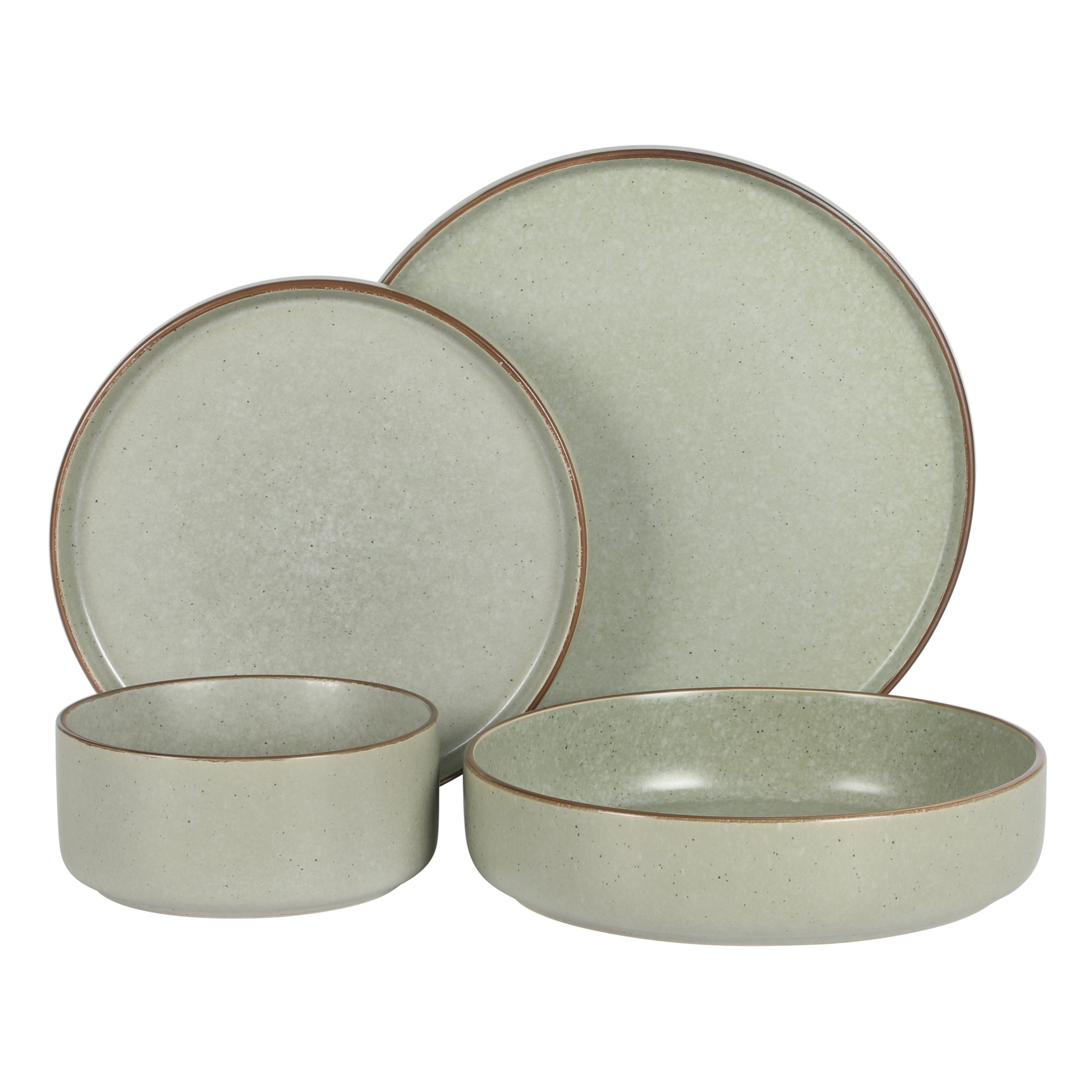 Gibson Elite Gelston Stoneware Matte Reactive Glaze 16 Piece (Service for 4) Plates and Bowl Dinnerware Set - Image 10