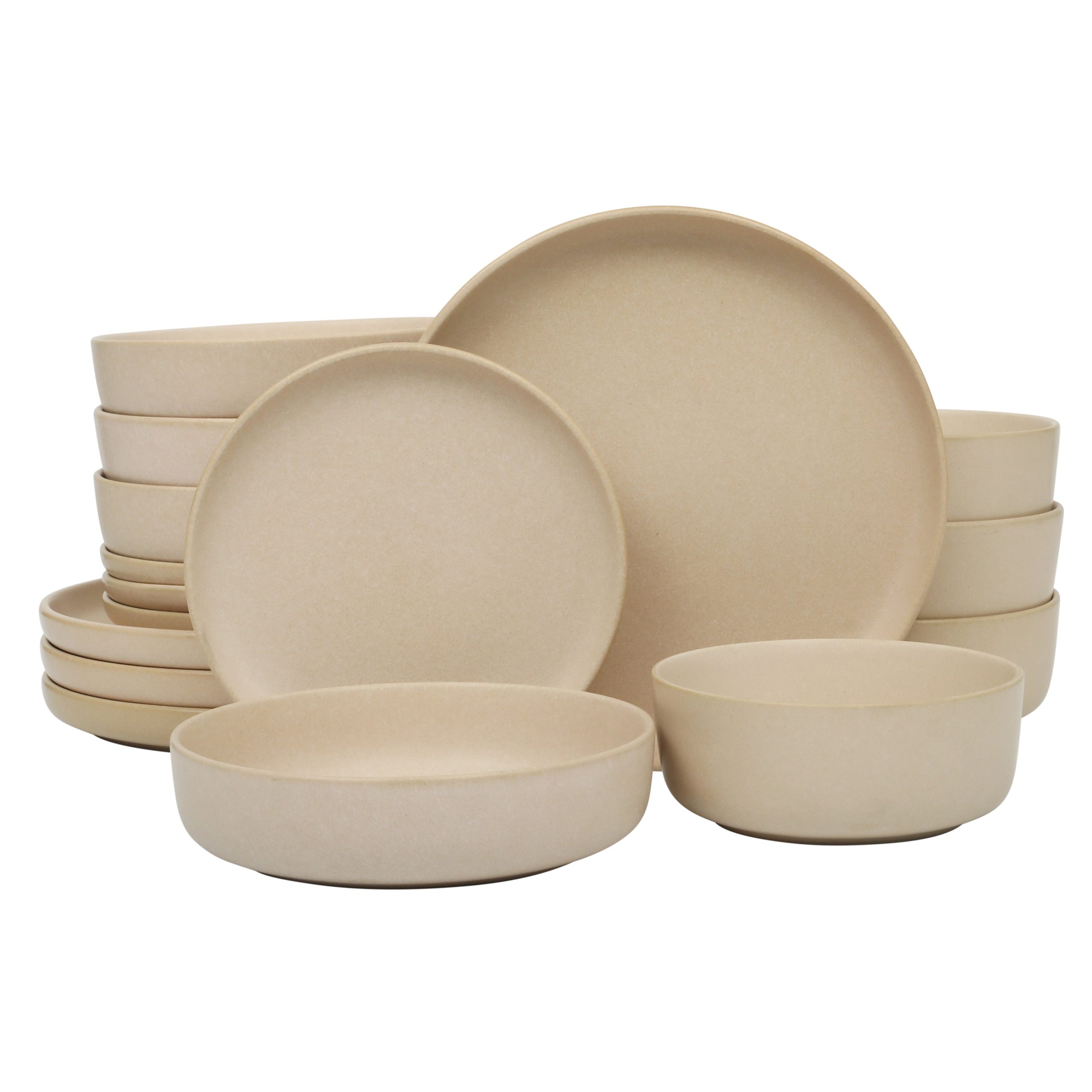 Gibson Elite Pasco 16 Piece (Service for 4) Plates and Bowls Double Bowl Reactive Glaze Dishes Stoneware Ceramic Dinnerware Set - Image 10