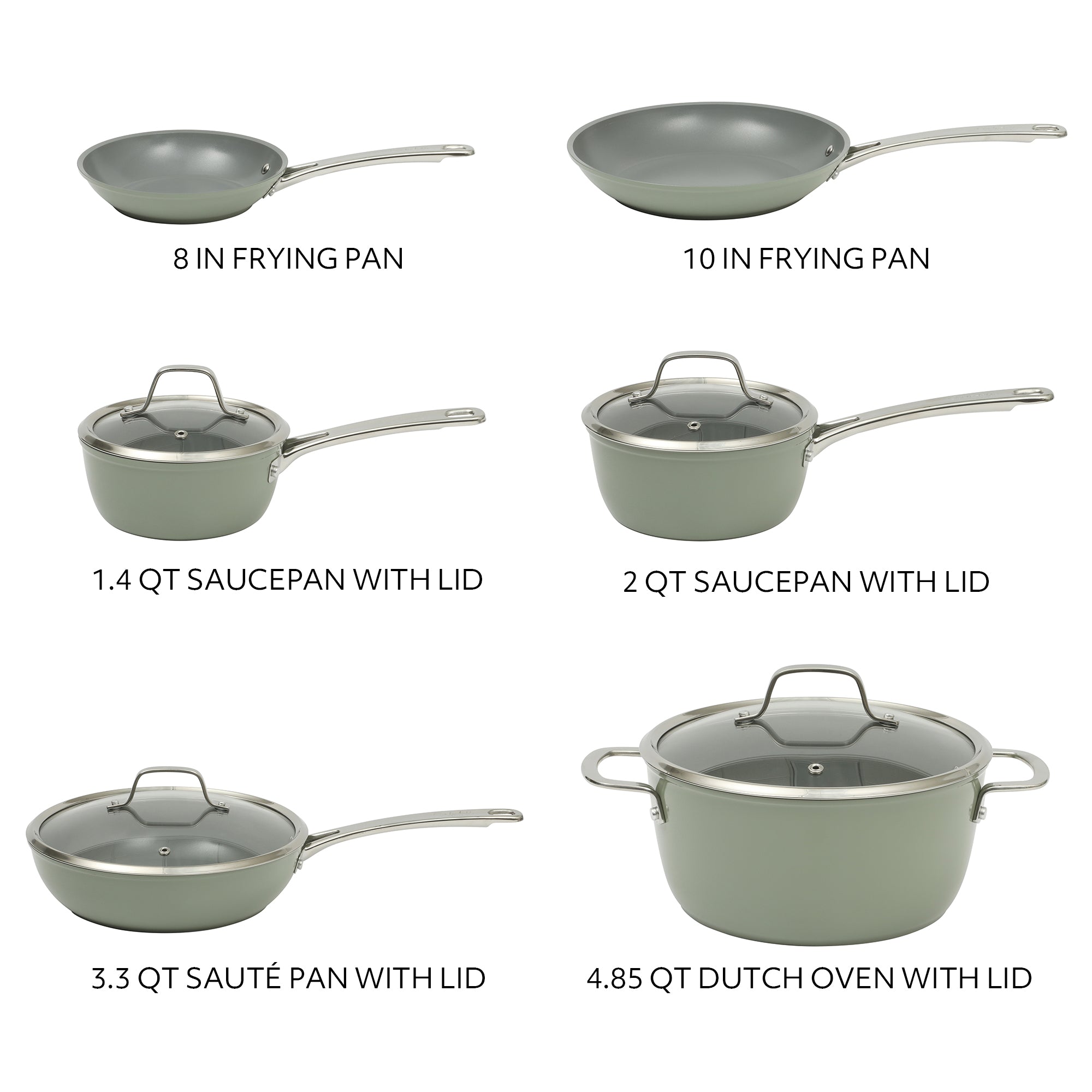 Sur La Table Kitchen Essentials Cool Commune Hard Anodized 10 Piece PFA Free Ceramic Non stick Interior Forged Durable Aluminum Pots and Pans Cookware Set - Image 14