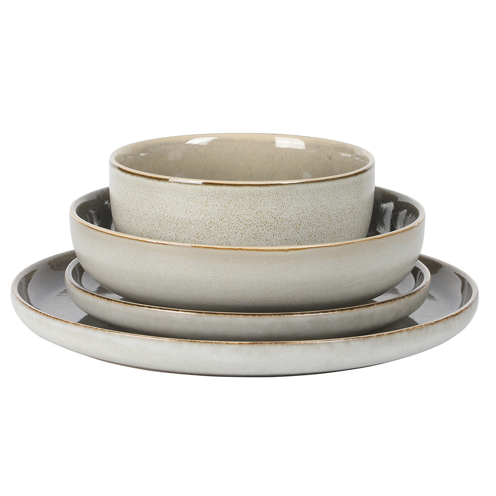 Gibson Elite Sunveil 16 Piece (Service for 4) Plates and Bowls Reactive Glaze Round Dishes Stoneware Ceramic Dinnerware Set - Image 3