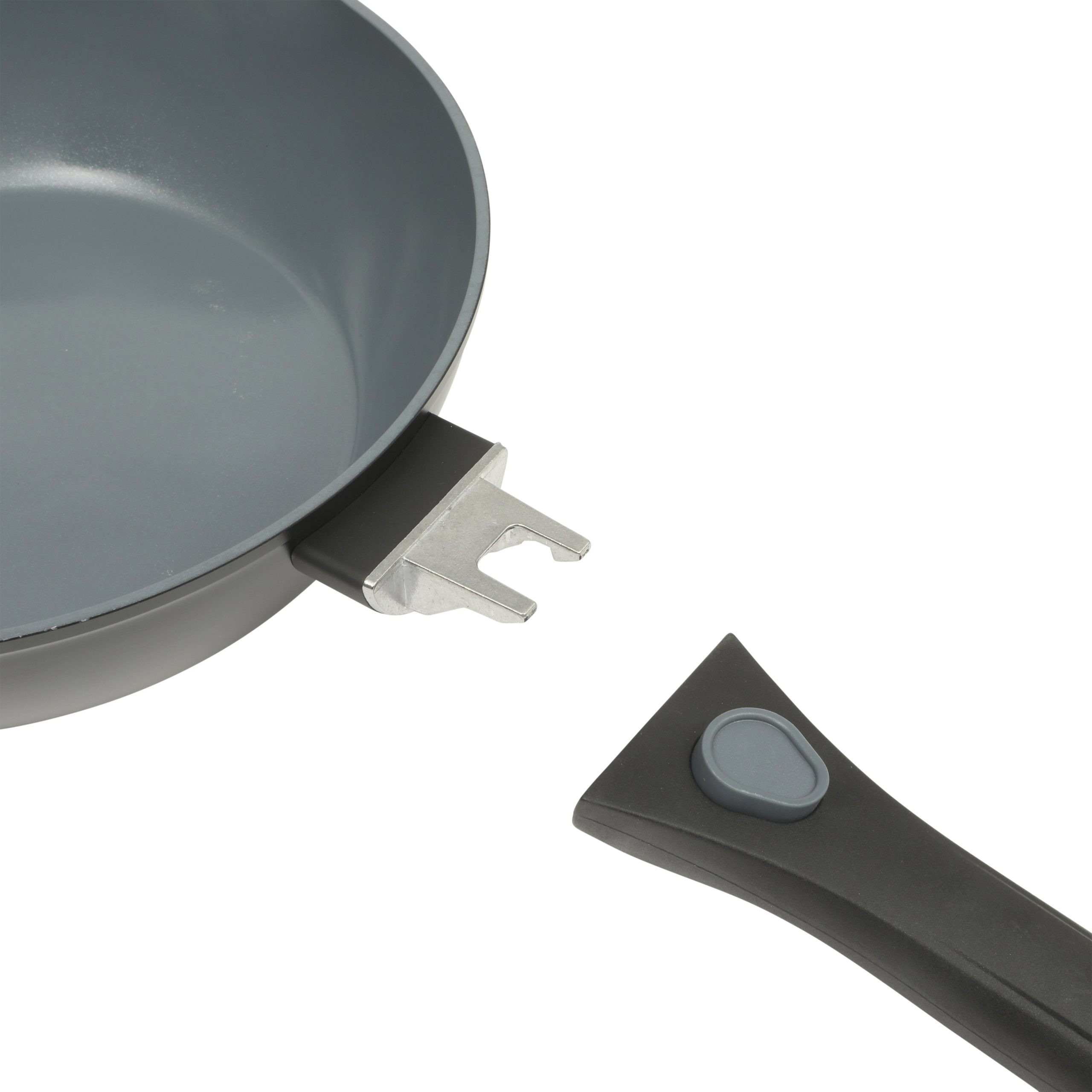 Oster SmartHandle Advance 13-Piece Ceramic Nonstick Cookware Set – Matte Black Finish, Gray Interior, Induction Base, Detachable Handles, Oven & Dishwasher Safe, With Utensils & Pan Protectors - Image 5