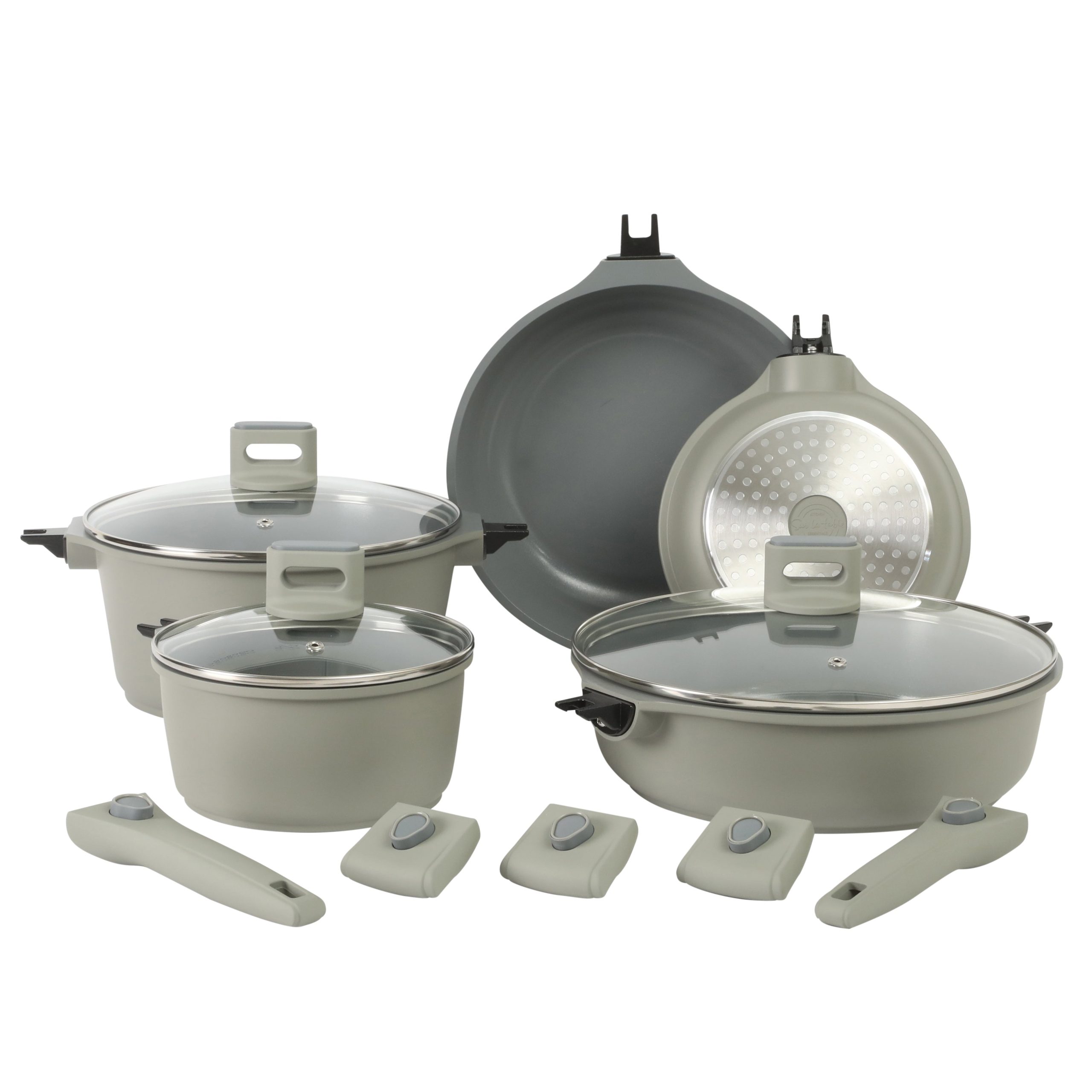 Sur La Table Kitchen Essentials 13 Piece Detachable Handle Pots and Pans Premium PFA Free Premium Ceramic Induction Cookware Set - Image 7