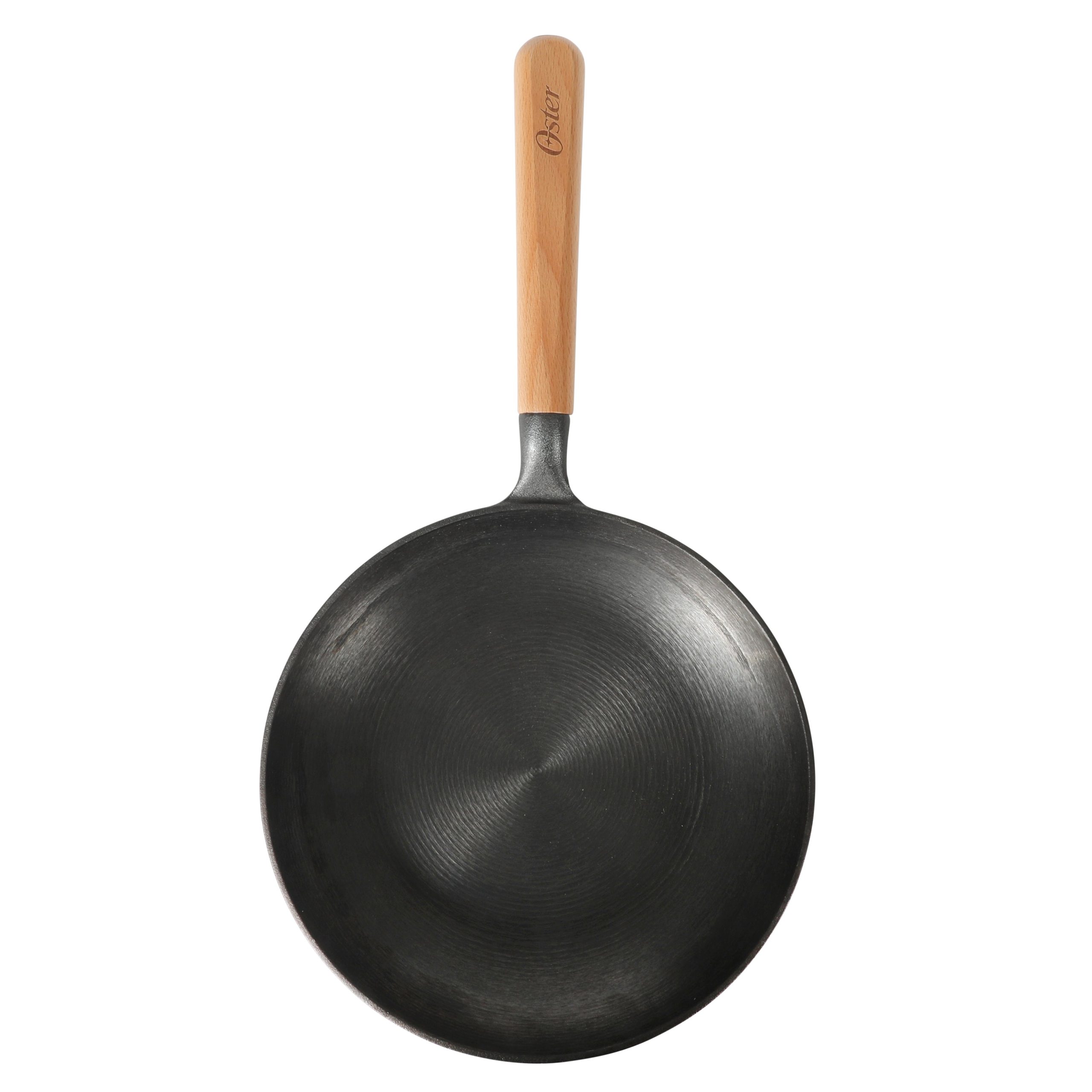 Oster Platinum Flintfield 9.5 Inch Pre-Seasoned Cast Iron Skillet with Wood Handle, Natural Nonstick Lightweight Cast Iron Frying Pan for Searing, Sautéing & Everyday Cooking - Image 7