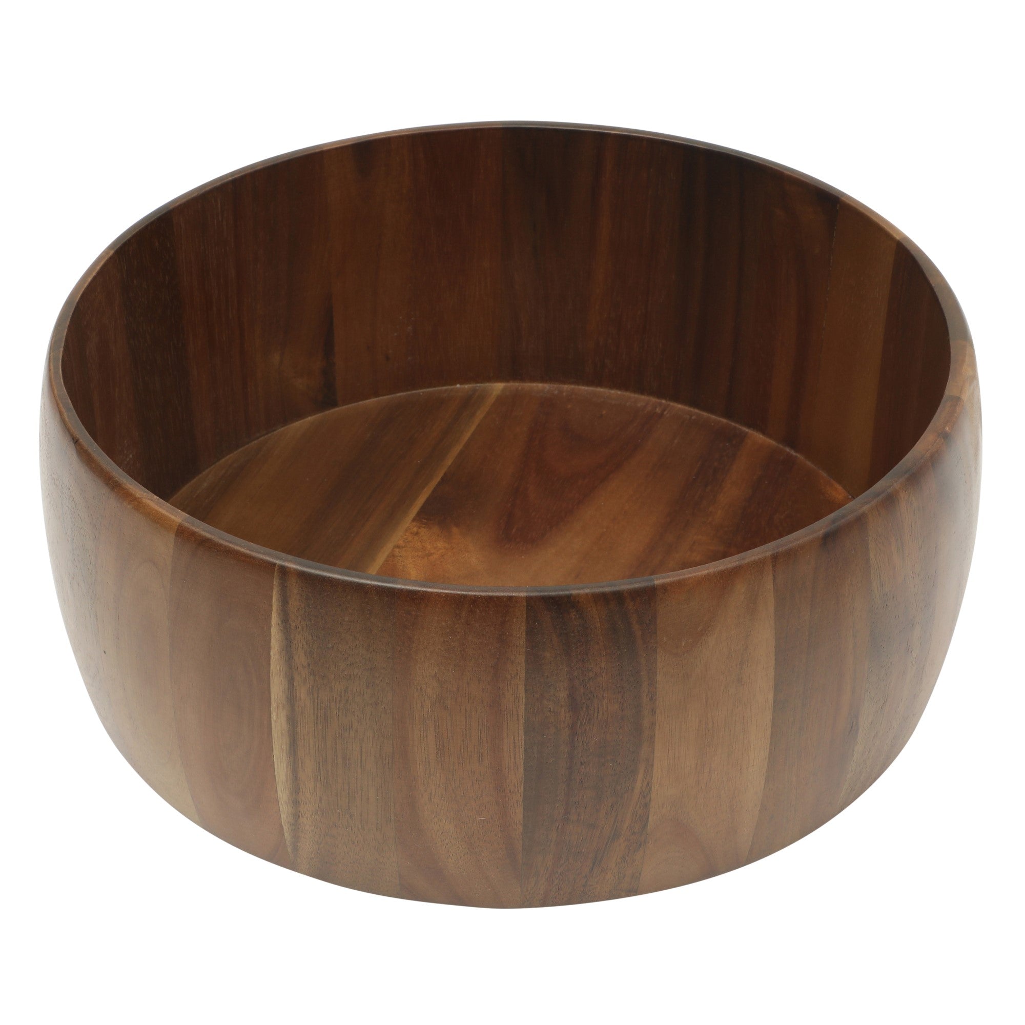 Gibson Home Laurelton 3 Piece Large 13" Acacia Wood Salad Serving Bowl Set w/ 2 Serving Tools - Image 4