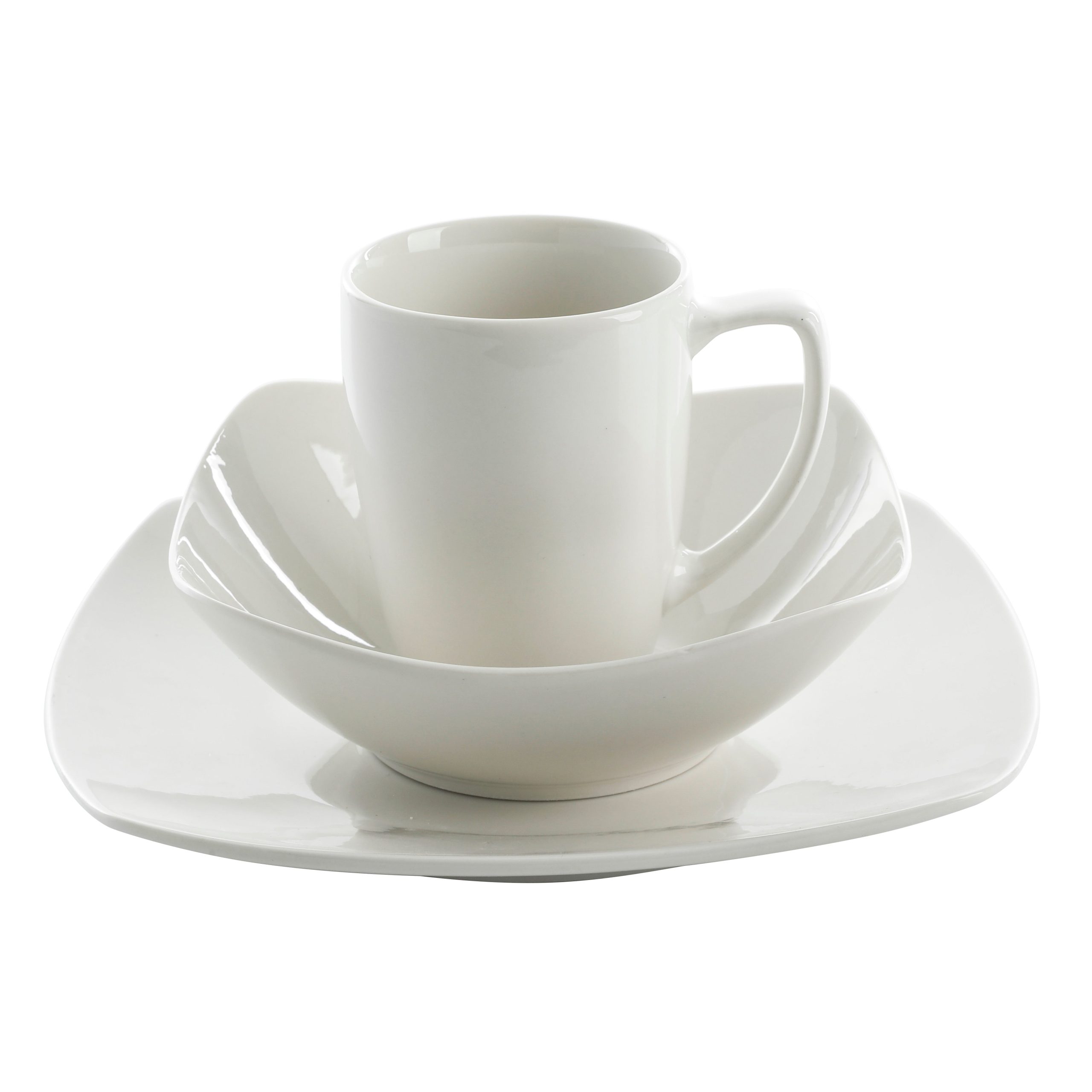 Gibson Home Zen Buffet (Service for 8) 24 Piece Plates and Bowls Porcelain Solid Color Dishes Ceramic Dinnerware Set - White - Image 9