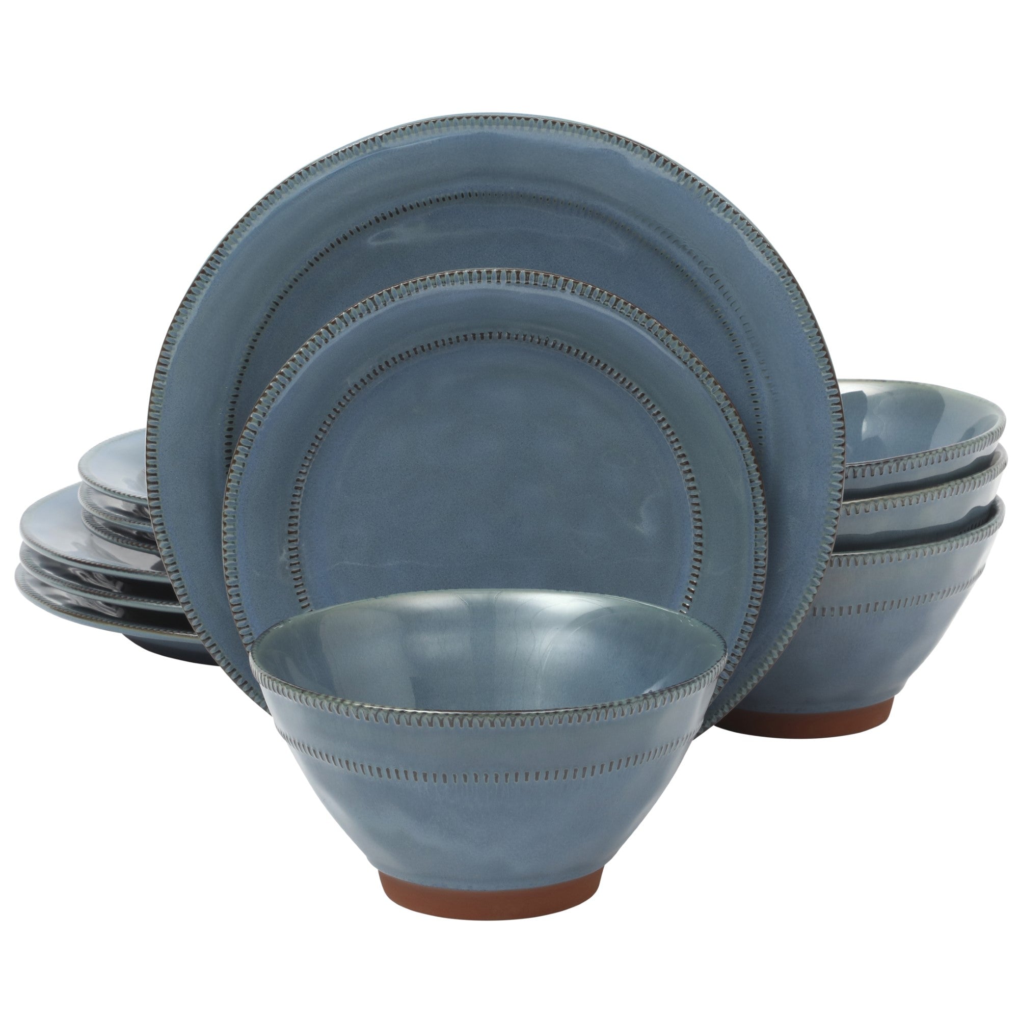 Gibson Elite Terranea 12-Piece Reactive Terracotta Dinnerware Set - Image 3