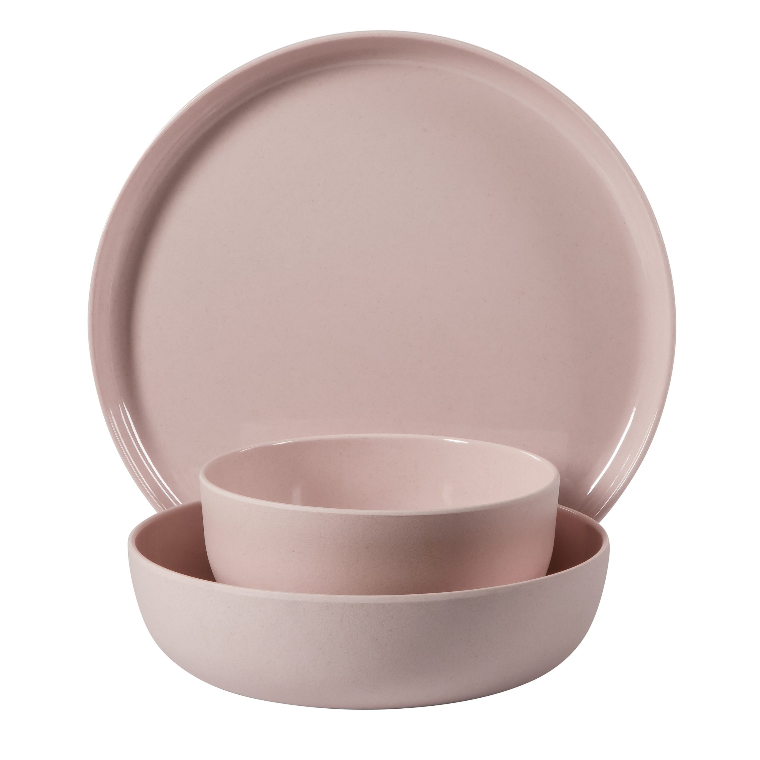Gibson Home Candy Skies 12 Piece Unbreakable Wheat Straw Melamine Plates and Bowls Dinnerware Set - Outdoor, Camping, & Everyday Use - Matte Exterior/Shiny Interior - Image 13