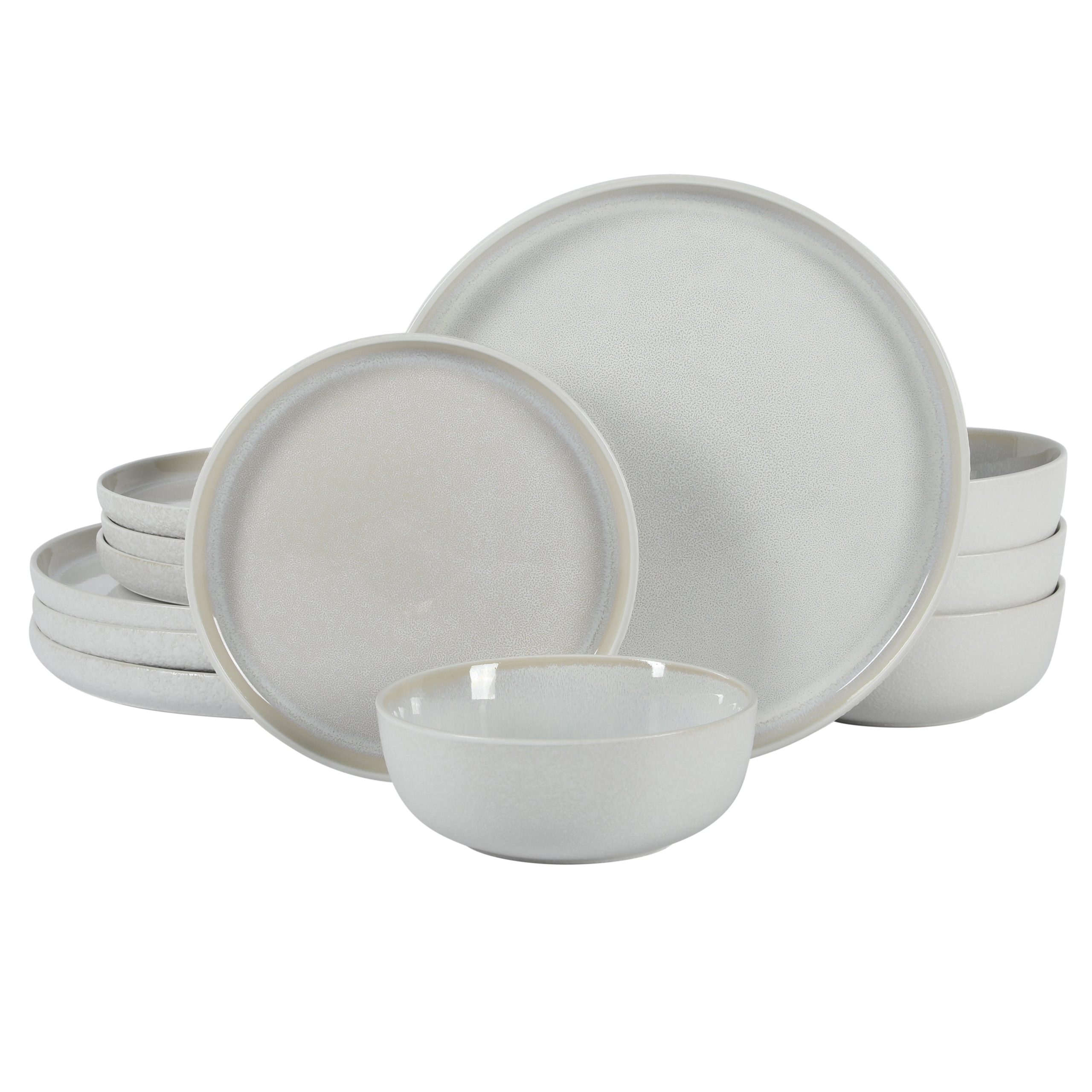 Gibson Elite Tahoe Sunset 12 Piece Stoneware Reactive Glaze (Service for 4) Ceramic Plates and Bowls Dinnerware Set - Image 8