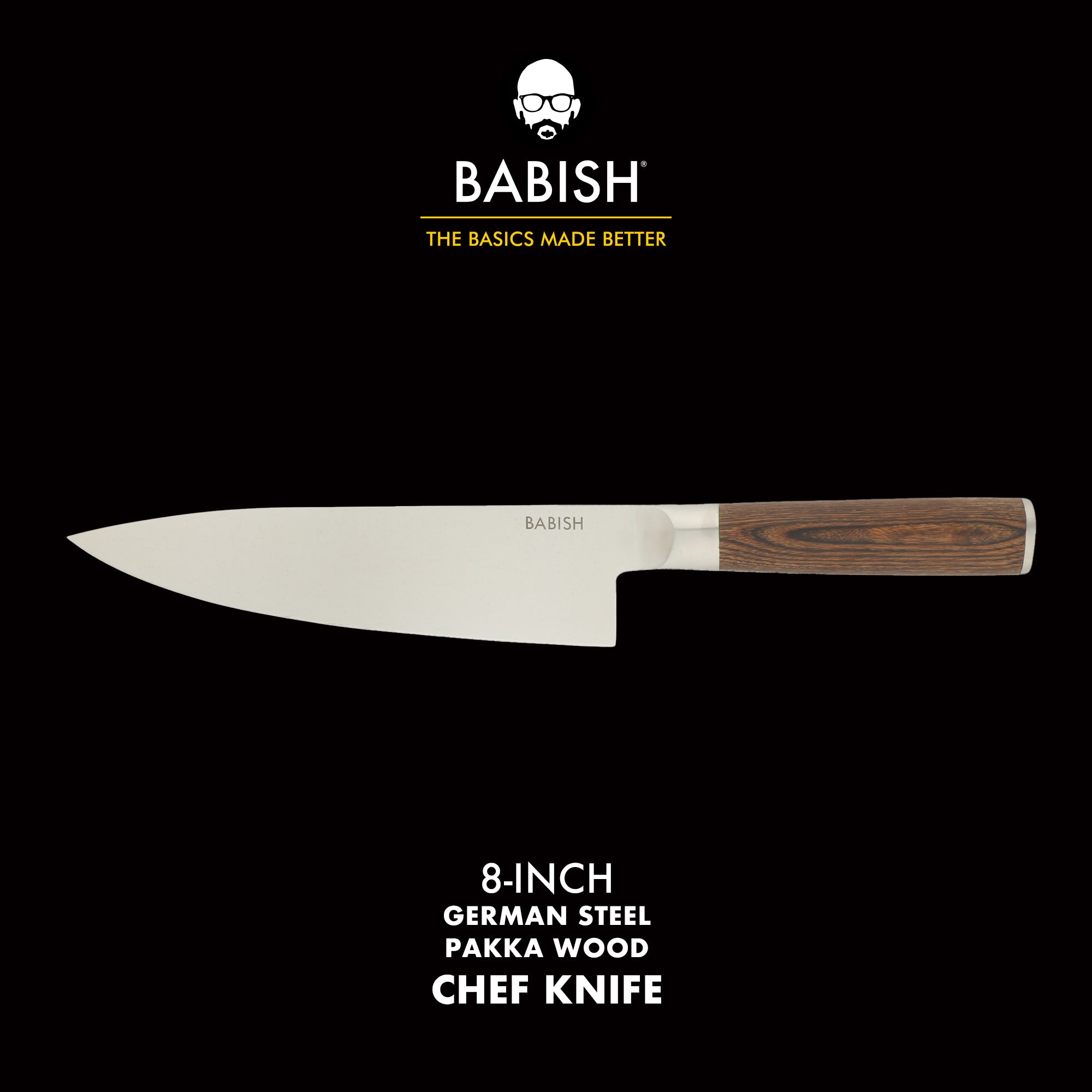 Babish 8-Inch Chef Knife – High-Carbon 1.4116 German Steel Kitchen Knife with Pakka Wood Handle, Full-Tang Razor Sharp Chef’s Blade for Chopping, Slicing, Dicing & Everyday Prep - Image 9