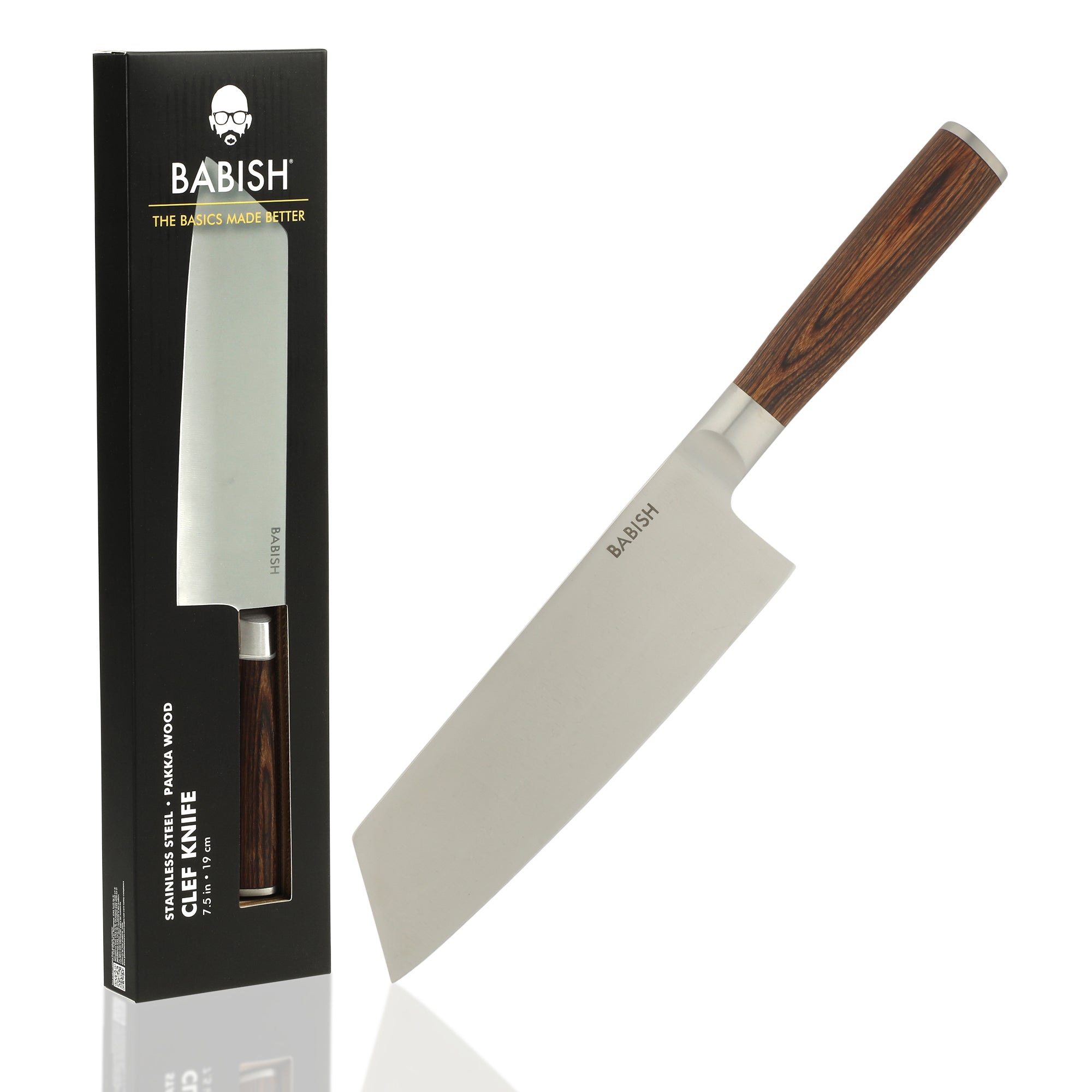 Babish 7.5-Inch Clef Knife – High-Carbon 1.4116 German Steel Kitchen Knife with Pakka Wood Handle, Chef & Cleaver Hybrid for Chopping, Slicing & Prep, Full-Tang, Razor Sharp, Ergonomic Design - Image 8