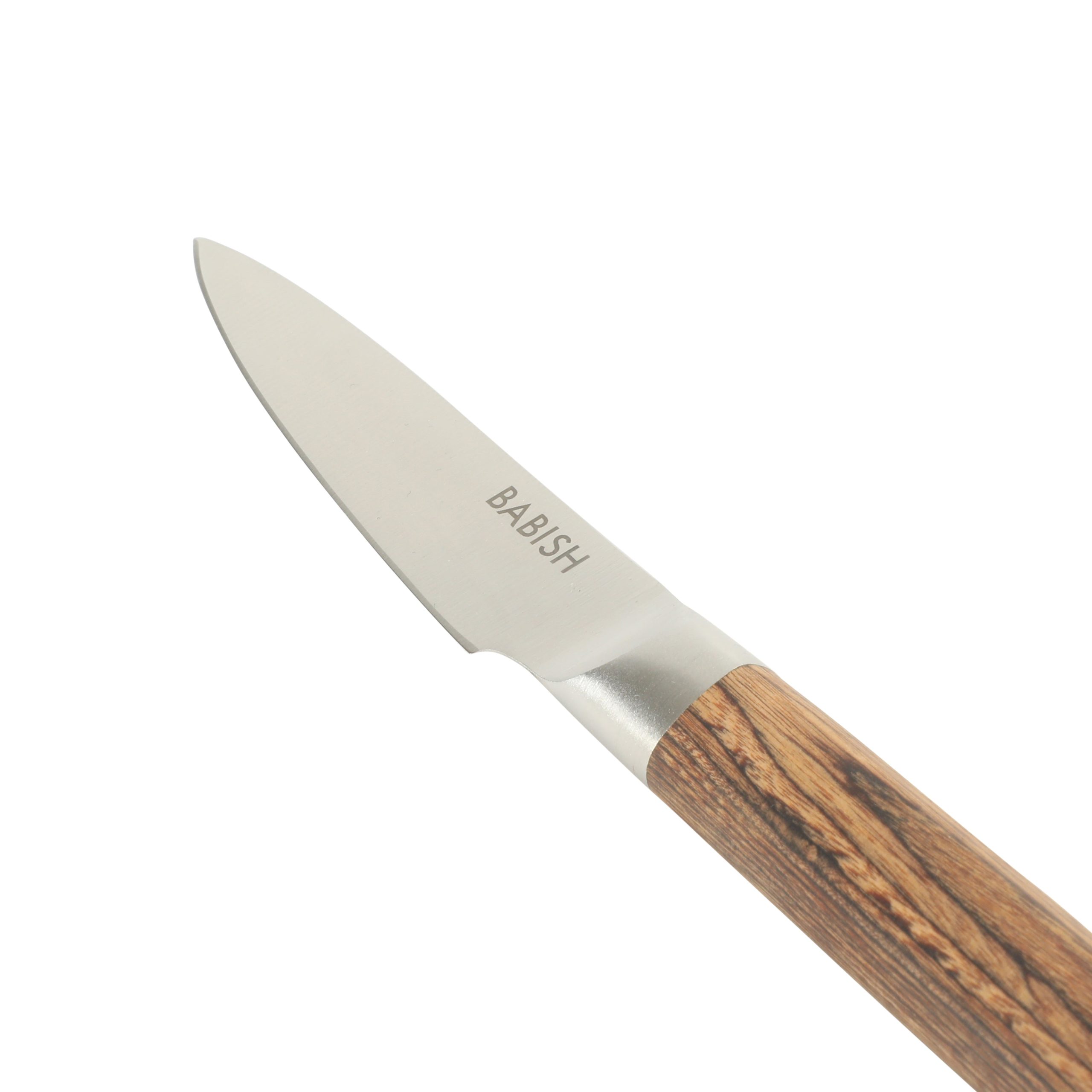 Babish 1.4116 German Stainless Steel Paring Knife with Pakka Wood Handle – 3.5-Inch Precision Kitchen Knife for Peeling, Trimming & Prep Work, Full-Tang Blade - Image 13