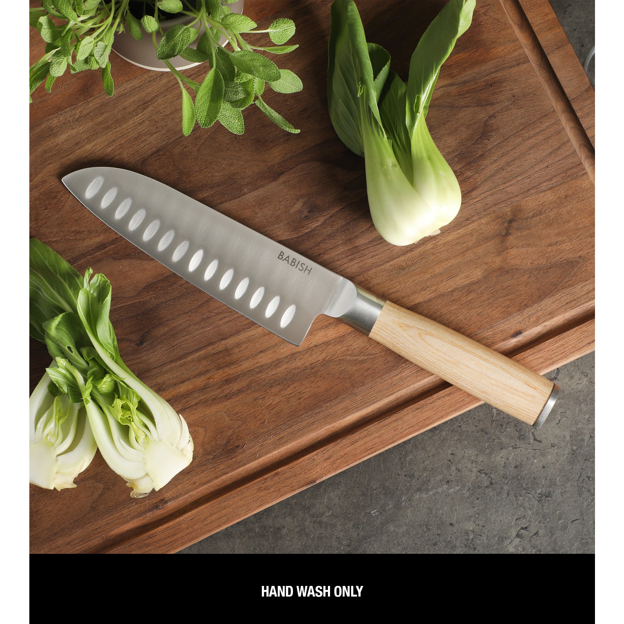 Babish 6.5-Inch Santoku Knife – High-Carbon 1.4116 German Steel Kitchen Knife with Pakka Wood Handle, Full-Tang Razor Sharp Blade for Chopping, Slicing, Dicing & Precision Prep - Image 11