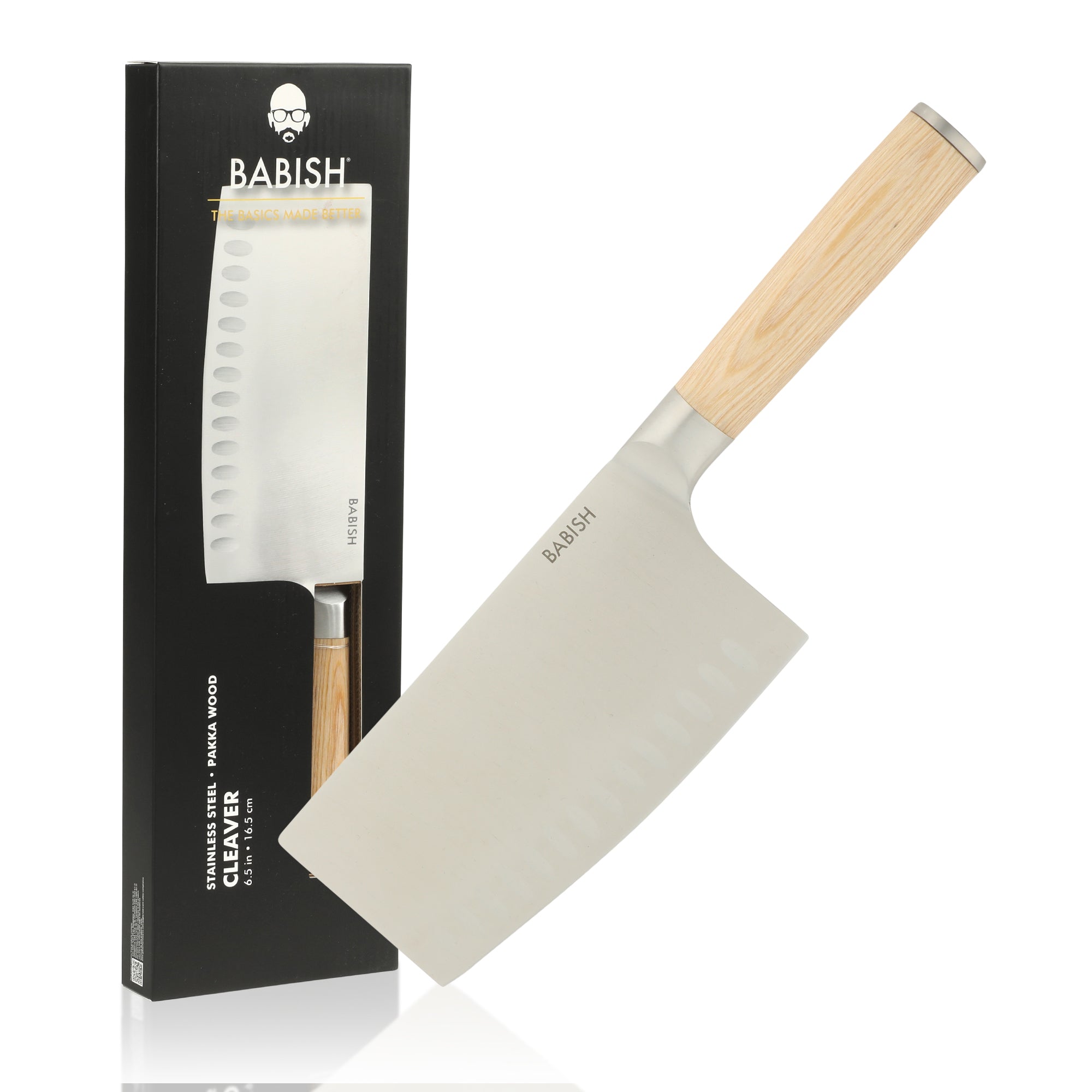 Babish 6.5-Inch Forged Cleaver Knife with Pakka Wood Handle – High-Carbon 1.4116 German Steel Full Tang Kitchen Knife for Heavy-Duty Chopping and Slicing - Image 8