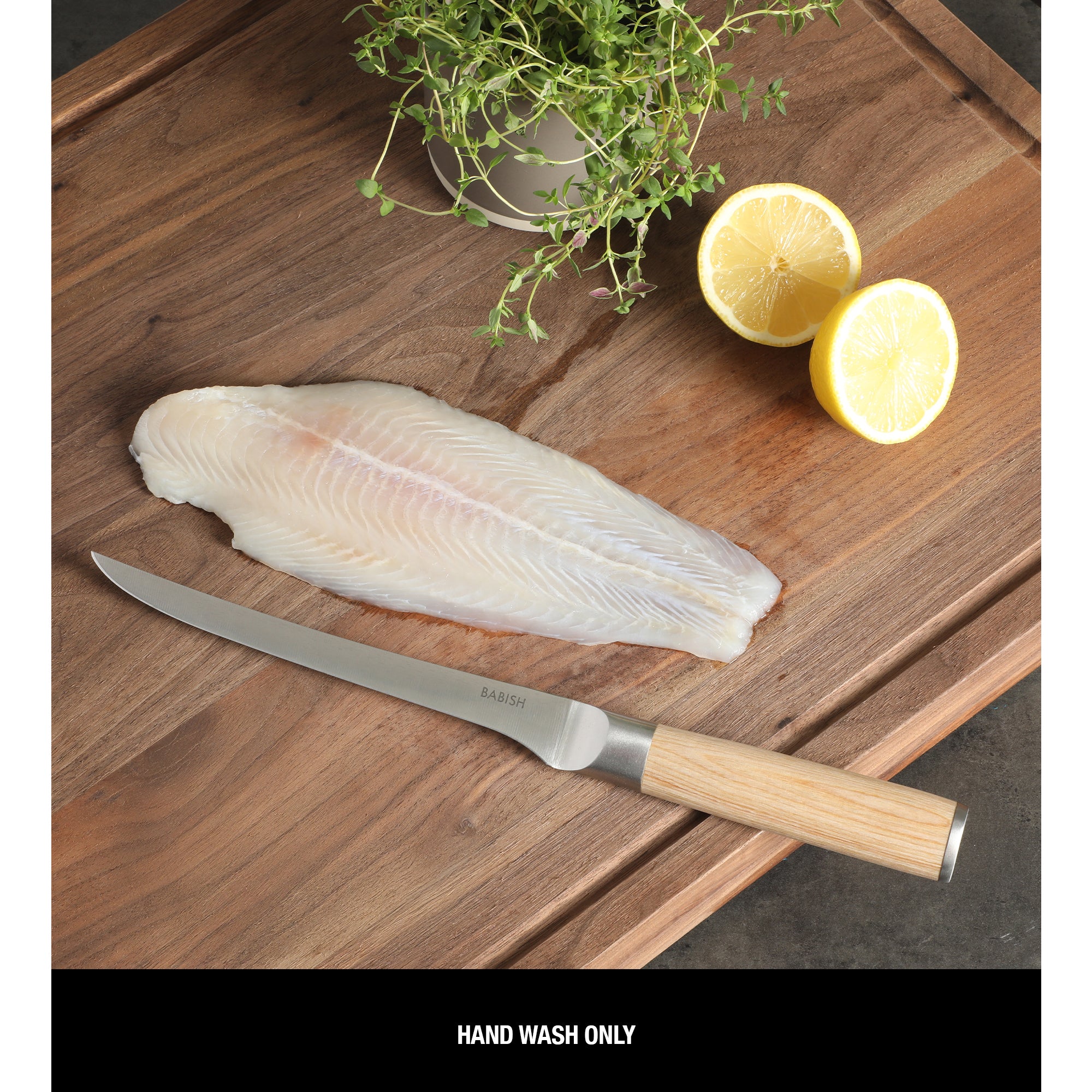Babish 1.4116 German Stainless Steel Boning & Fillet Knife with Pakka Wood Handle – 6-Inch Full-Tang Flexible Kitchen Knife for Meat, Poultry, Fish & Precision Butchering - Image 4