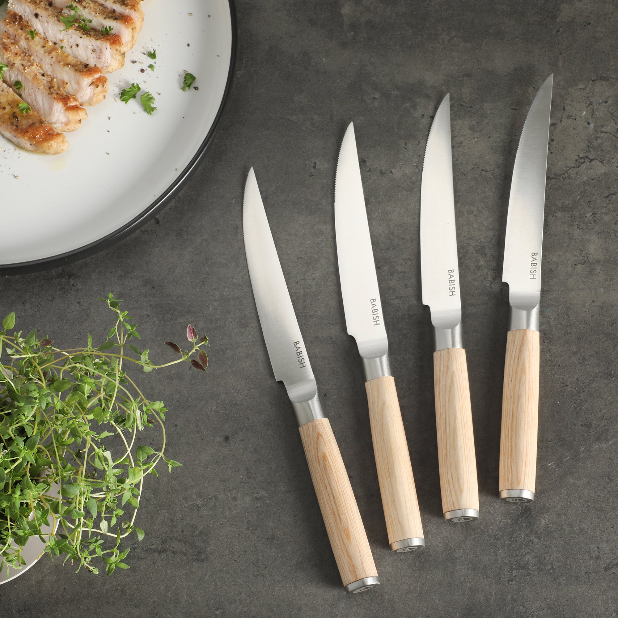 Babish 4-Piece 1.4116 German Stainless Steel Steak Knife Set with Pakka Wood Handles – Full-Tang Steak Knives for Dining, Entertaining & Everyday Table Use - Image 14