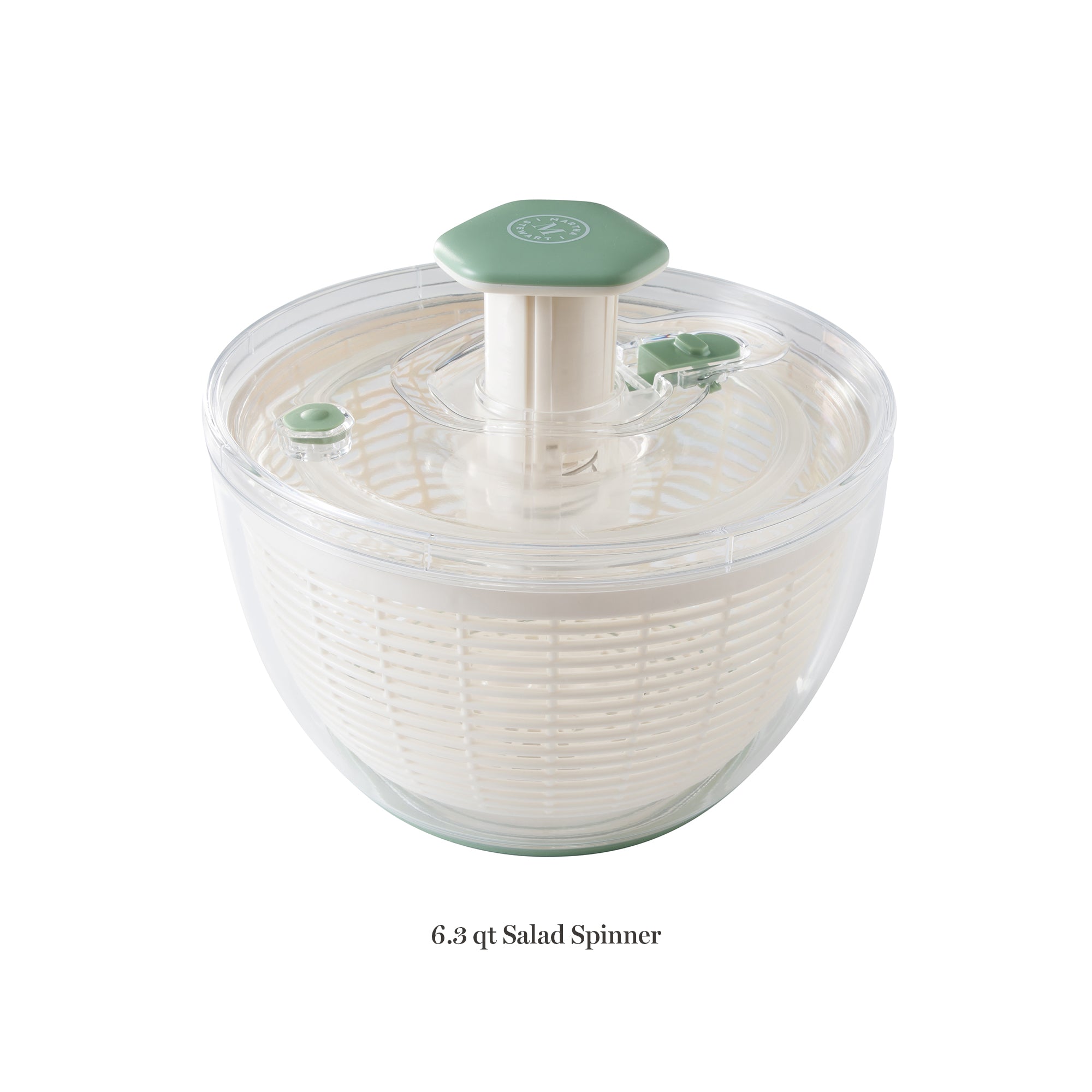 Martha Stewart Gulfwind 6.3 Qt Salad Spinner, Fruit Washer, Fruit Washing Bowl with Strainer, Vegetable Cleaner, Salad Cleaner, Lettuce Washer - Image 3